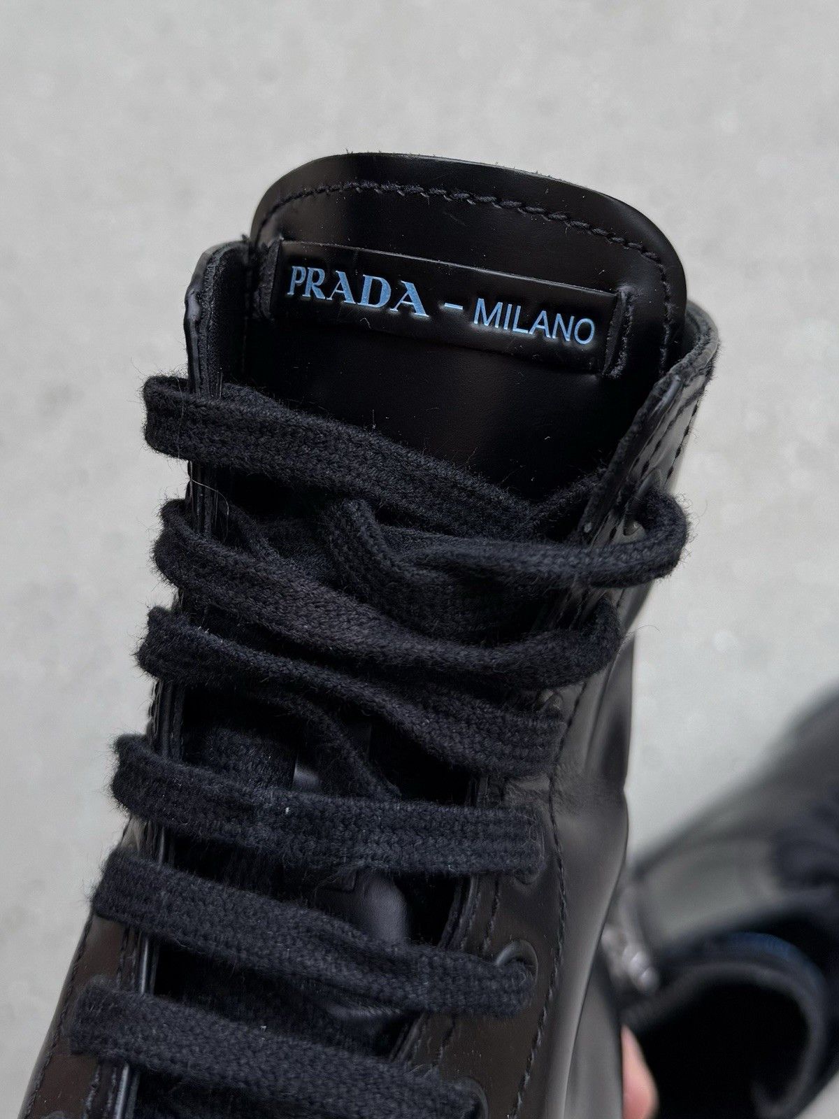 Prada DDP Prada Spazzolato Womens Combat Ankle Boots Black Size 36 Size US 6 / IT 36 - 13 Thumbnail