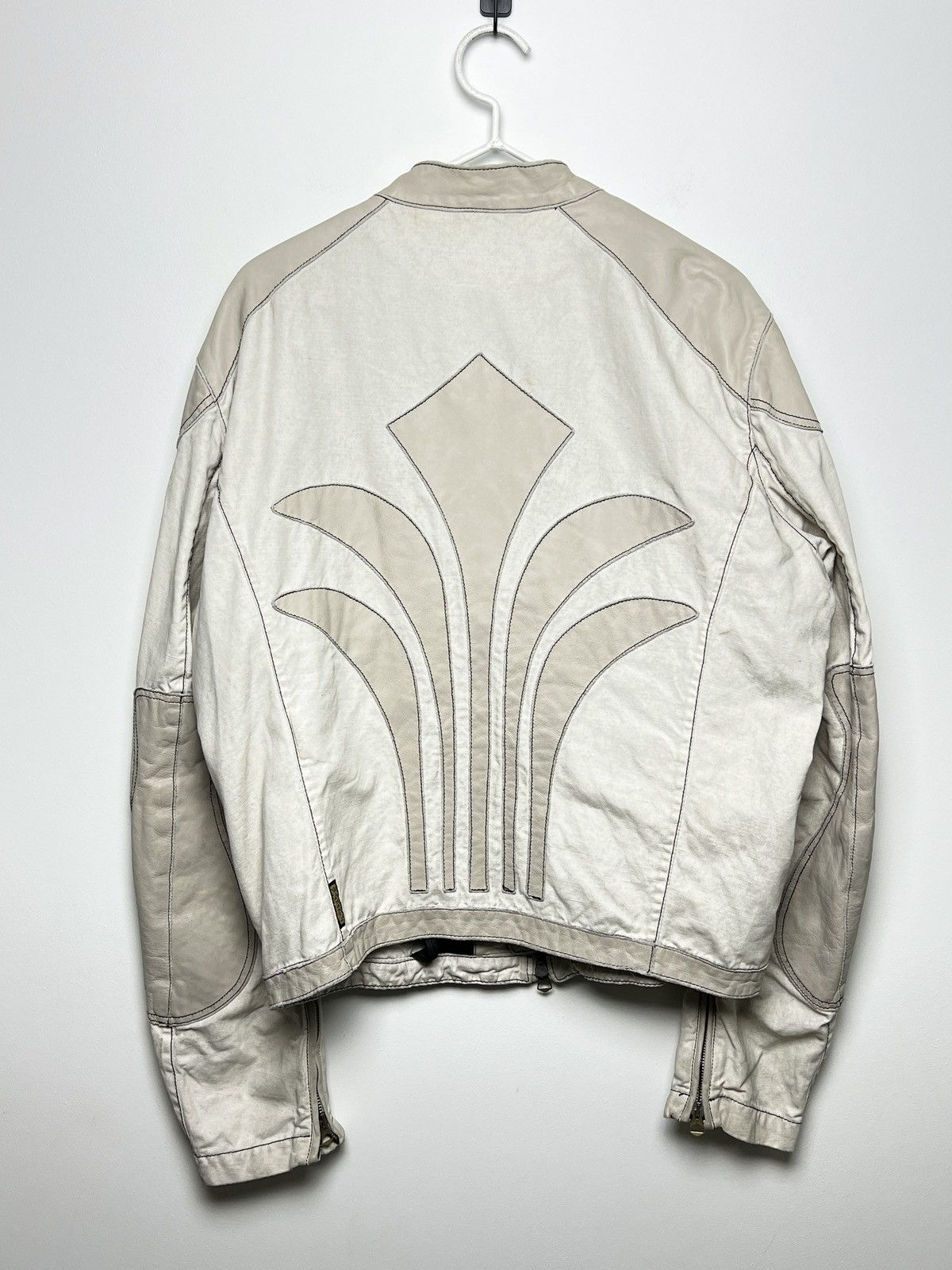 Giorgio Armani armani y2k archive leather panelled moto jacket Size US L / EU 52-54 / 3 - 3 Thumbnail