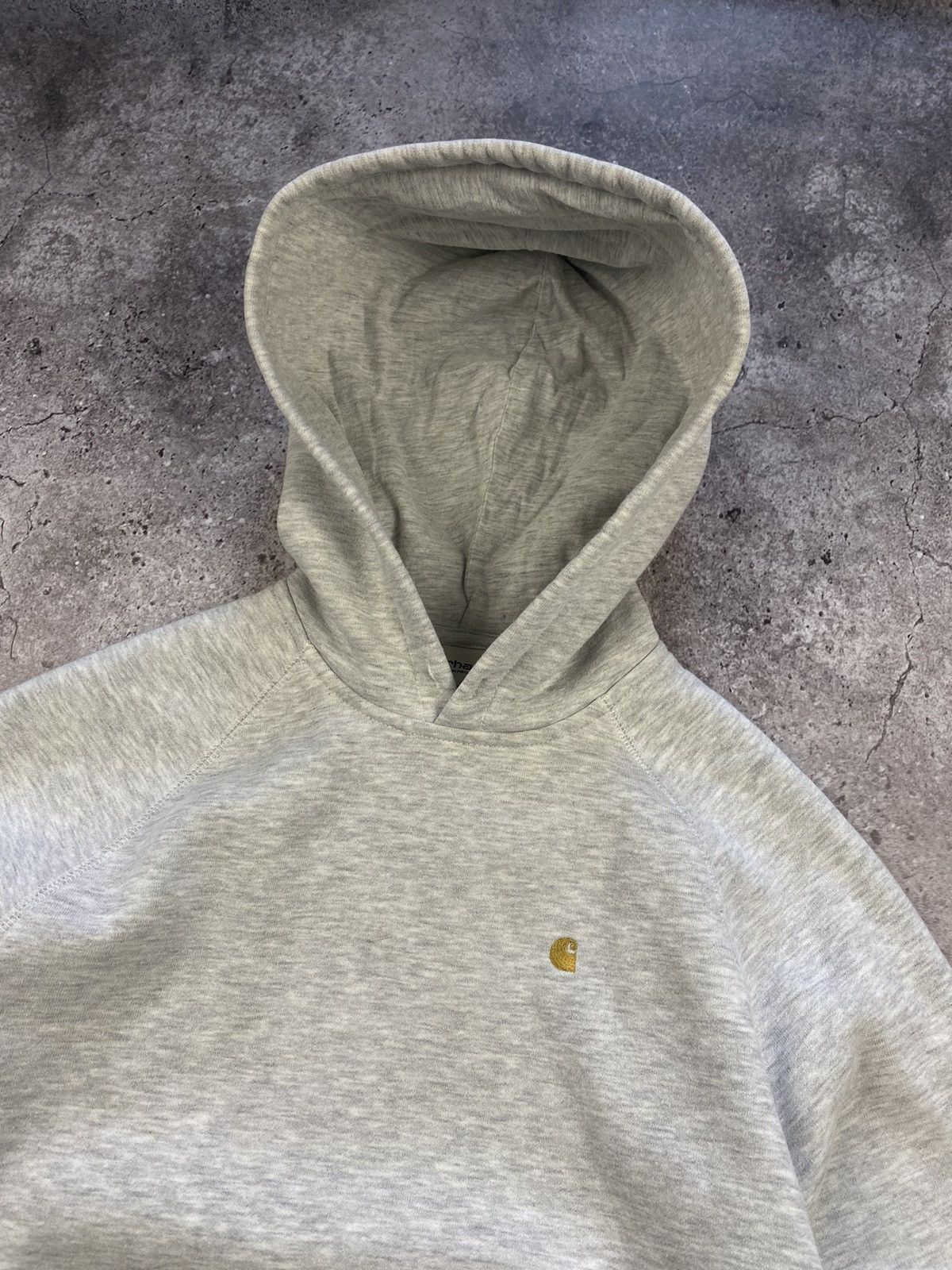 Carhartt × Vintage Vintage Carhartt Y2K light gray tight hoodie baggy Stretwear Size US S / EU 44-46 / 1 - 3 Thumbnail