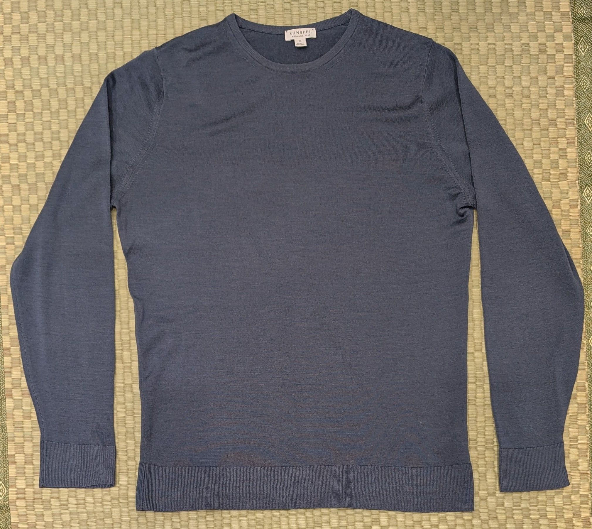 Sunspel Sunspel Extra-Fine Merino Wool Crew Neck Sweater Slate Blue Size US M / EU 48-50 / 2 - 1 Thumbnail