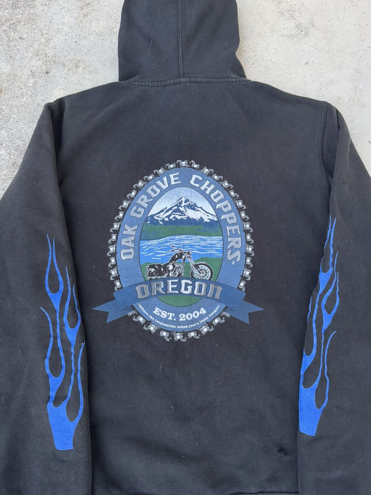 Harley Davidson Distressed Vintage Harley Davidson Styled Flames Fire Hoodie Size US S / EU 44-46 / 1 - 2 Thumbnail