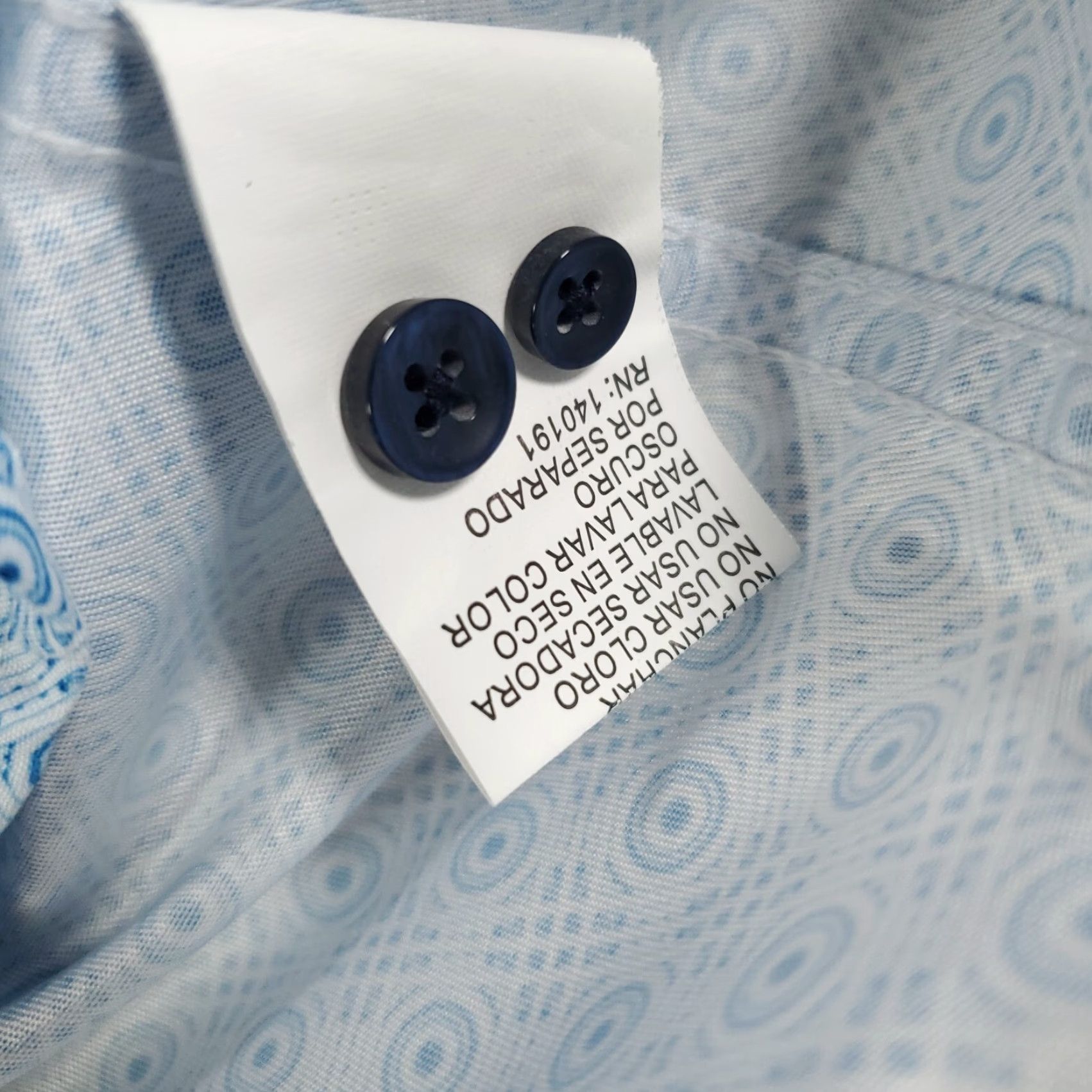 Vintage Silverstone Button-Up Shirt XL Mens Blue White Geometric Pattern Slim Modern Fit Casual Business Size US XL / EU 56 / 4 - 6 Thumbnail