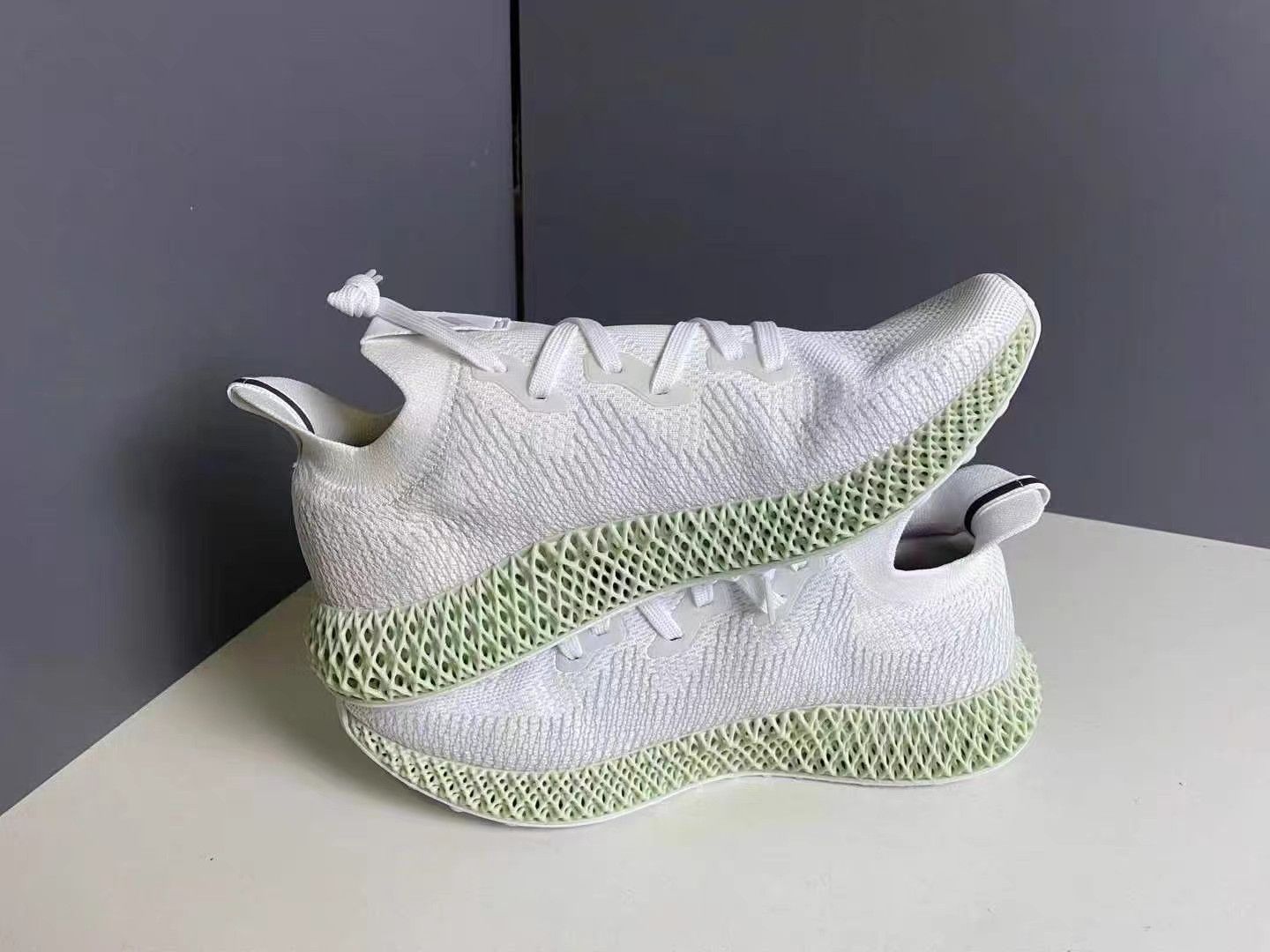 Adidas adidas Ultra 4D "Core White/Almost Lime" Running Shoes K15 Size US 13 / EU 46 - 4 Thumbnail