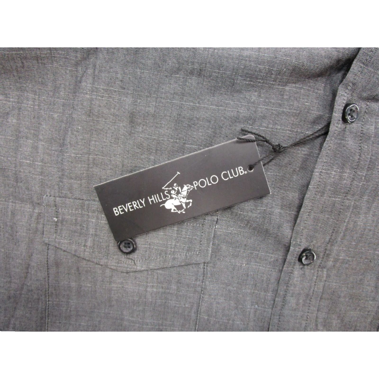 Beverly Hills Polo Club Beverly Hills Polo Club Button-Down Shirt Men’s Charcoal Gray Black Size L New Size US L / EU 52-54 / 3 - 3 Thumbnail