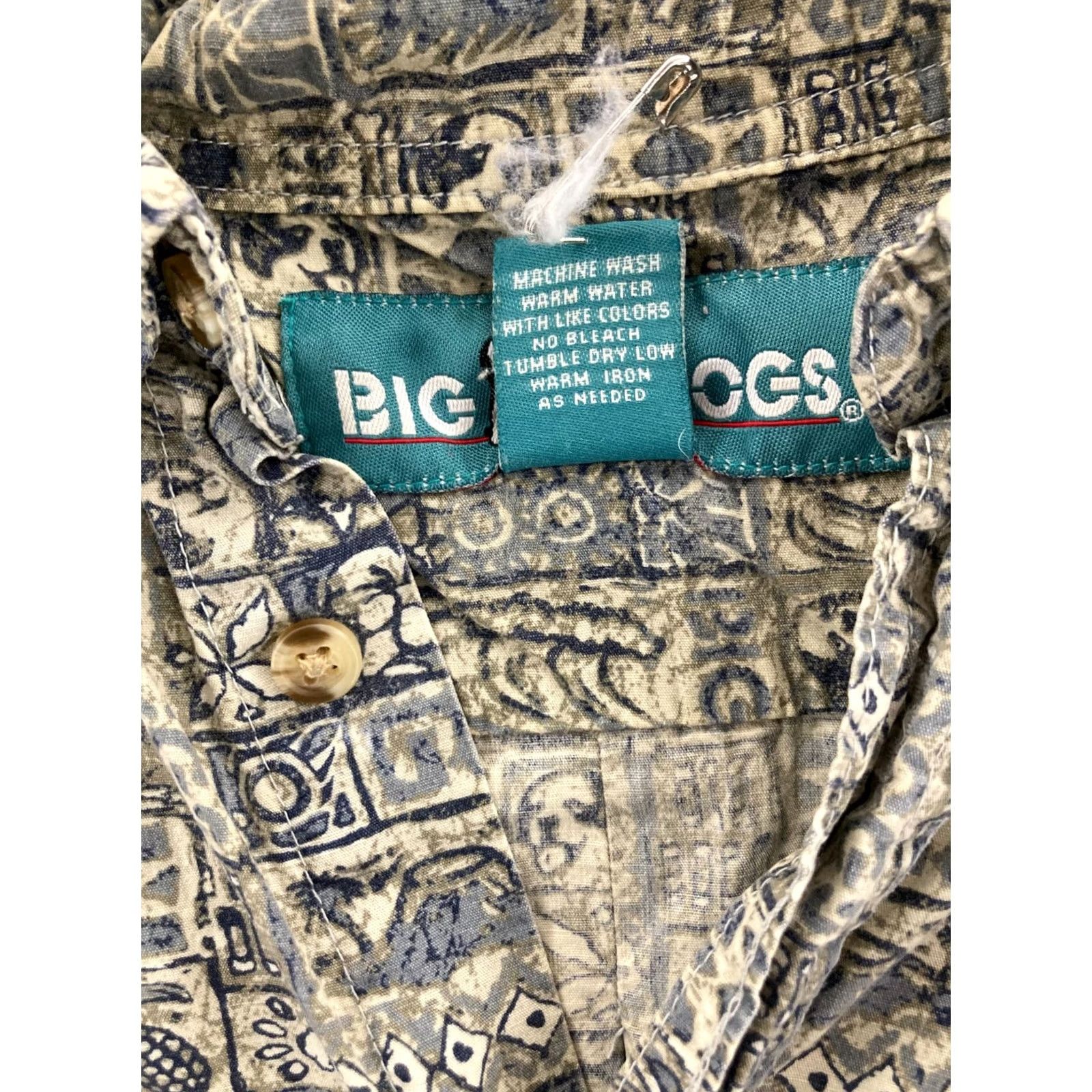 Big Dogs BIG DOGS Shirt Mens L Gray Cotton Button-Up Short Sleeve Collared All Seasons Dog Theme Size US L / EU 52-54 / 3 - 7 Thumbnail