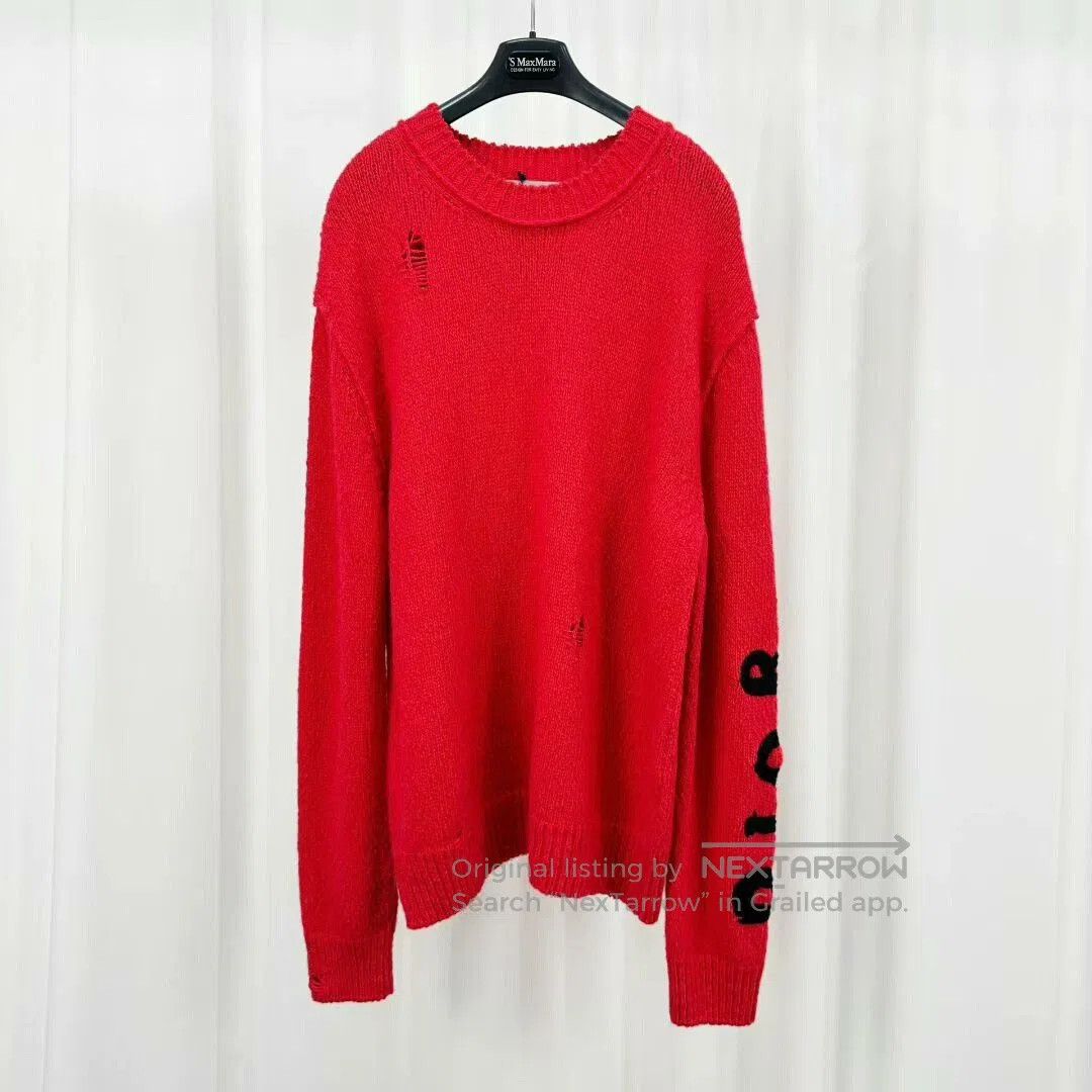 Dior red embroidered dinosaur sweater by Dior. Size US L / EU 52-54 / 3 - 1 Thumbnail