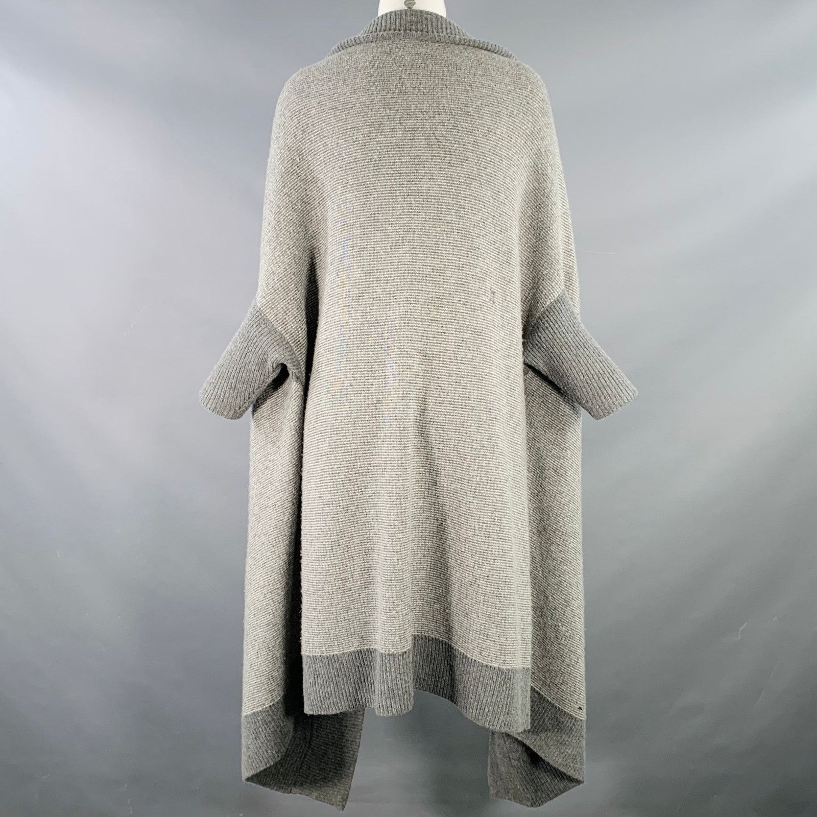 Other Grey Knit Shawl Collar Short Sleeve Open Front Cardigan Size M / US 6-8 / IT 42-44 - 3 Thumbnail