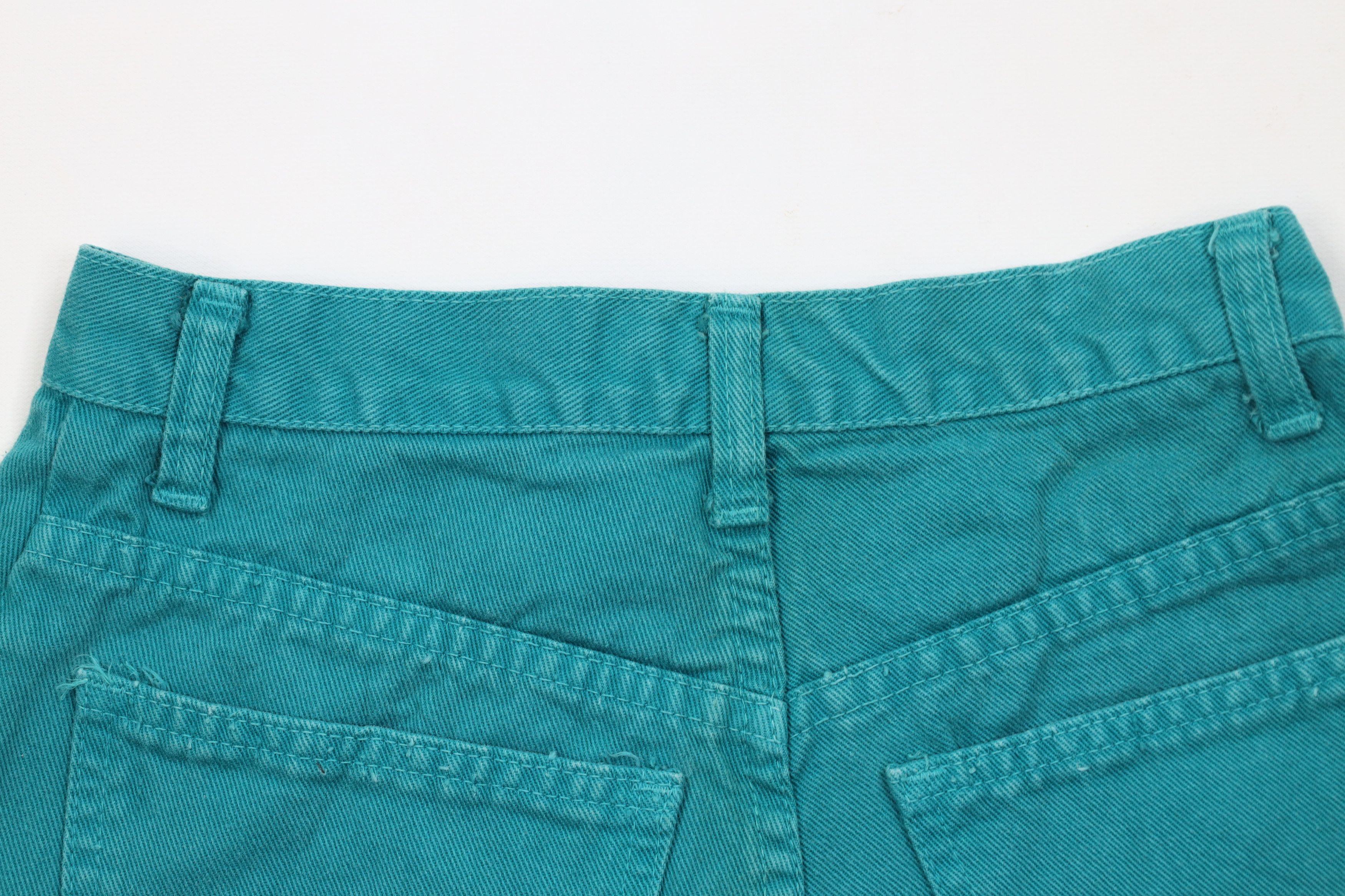 Vintage Vintage 90s Streetwear Jean Shorts Jorts Teal Cotton USA Size 27" / US 4 / IT 40 - 9 Thumbnail