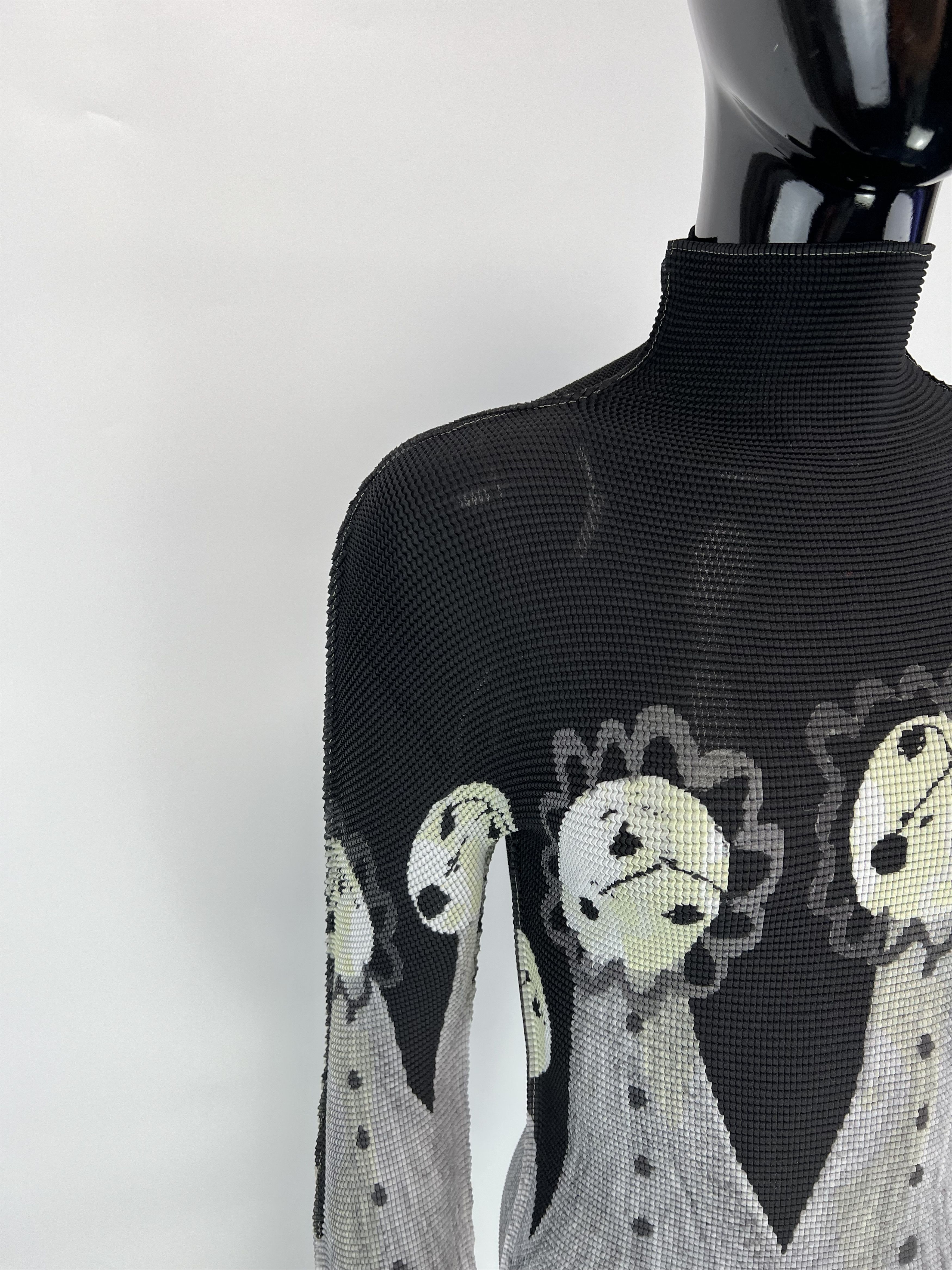 Issey Miyake Issey Miyake Pleated High Neck Long Sleeve Top Blouse Size ONE SIZE - 4 Thumbnail