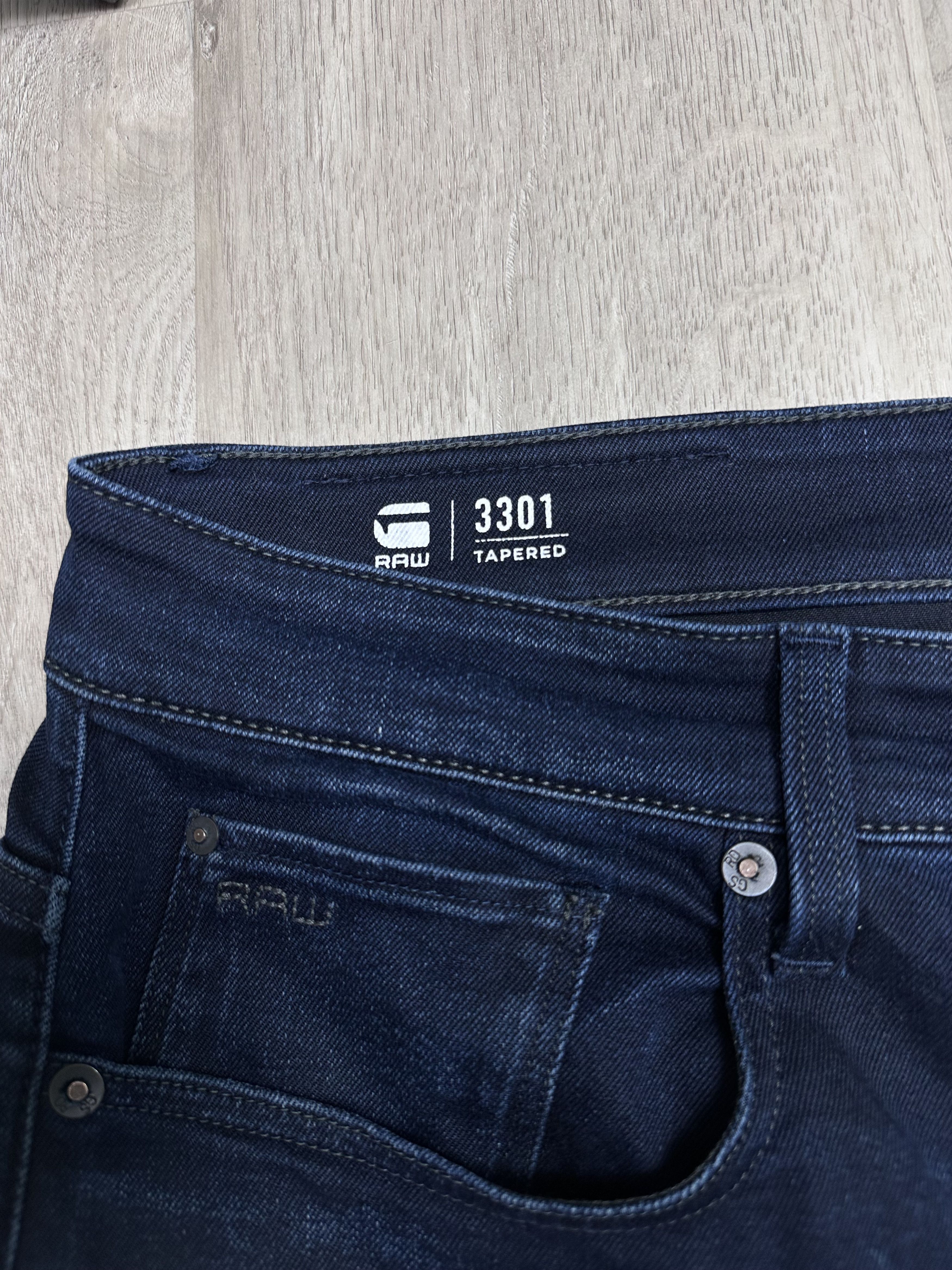 G-Star G Star Raw Mens 3301 Tapered Denim Pants Jeans Size US 34 / EU 50 - 3 Thumbnail