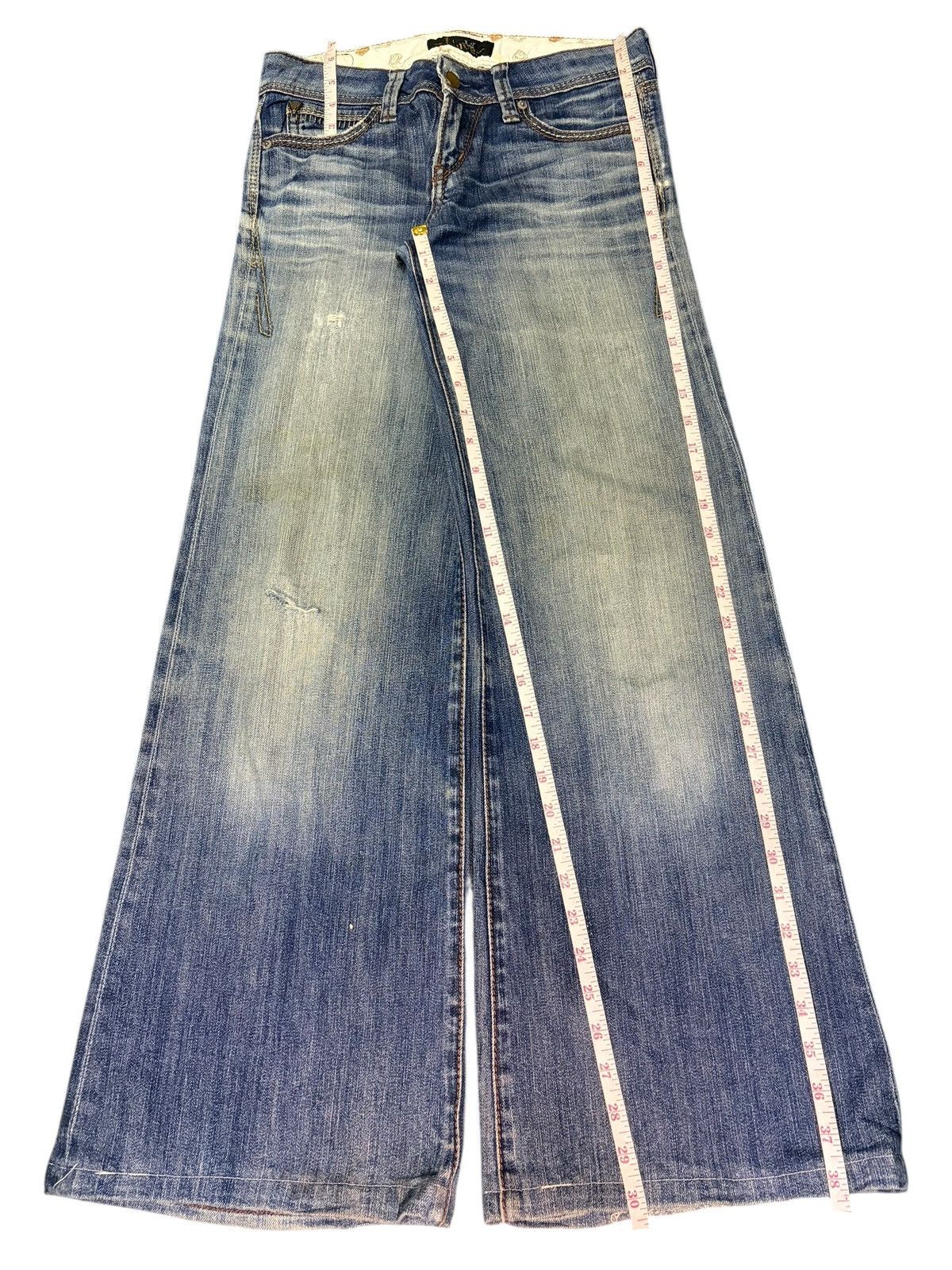 Hysteric Glamour Vintage Japanese Brand Distress Low Rise Flare Jeans Size 28" / US 6 / IT 42 - 7 Thumbnail