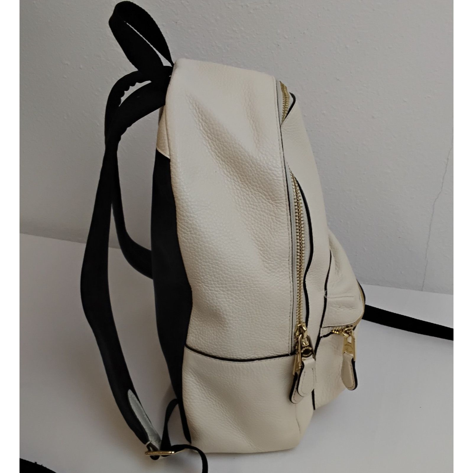 Coach Coach Charlie Mini Backpack Cream Pebbled Leather Black Trim Size ONE SIZE - 5 Thumbnail