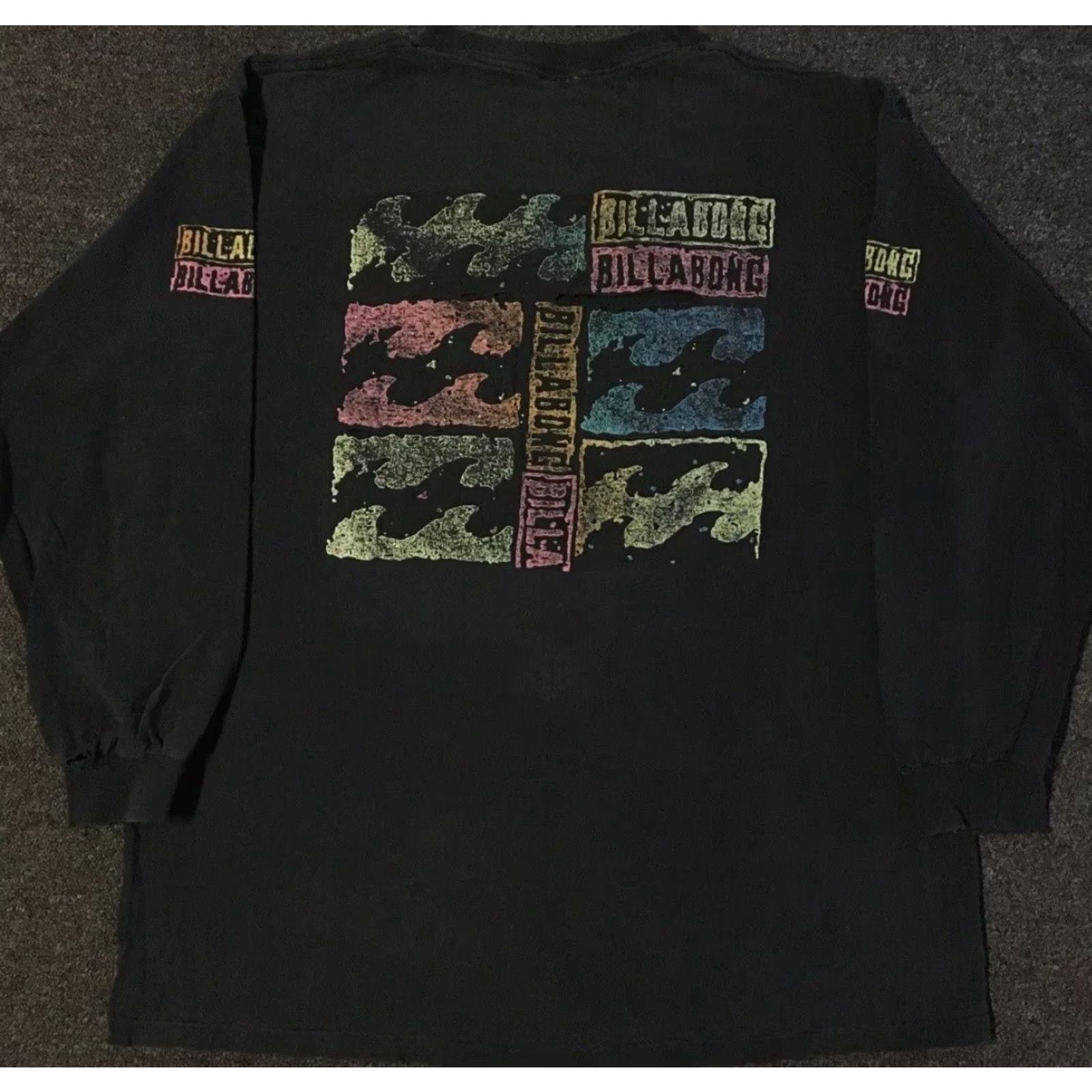 Billabong VINTAGE Billabong Shirt L Black Long Sleeve 80s 90s Thrashed Distressed Surf Skate Grunge Ocean Pacific Surfboard Boardriding Graphic Tee Mens Size US L / EU 52-54 / 3 - 2 Thumbnail