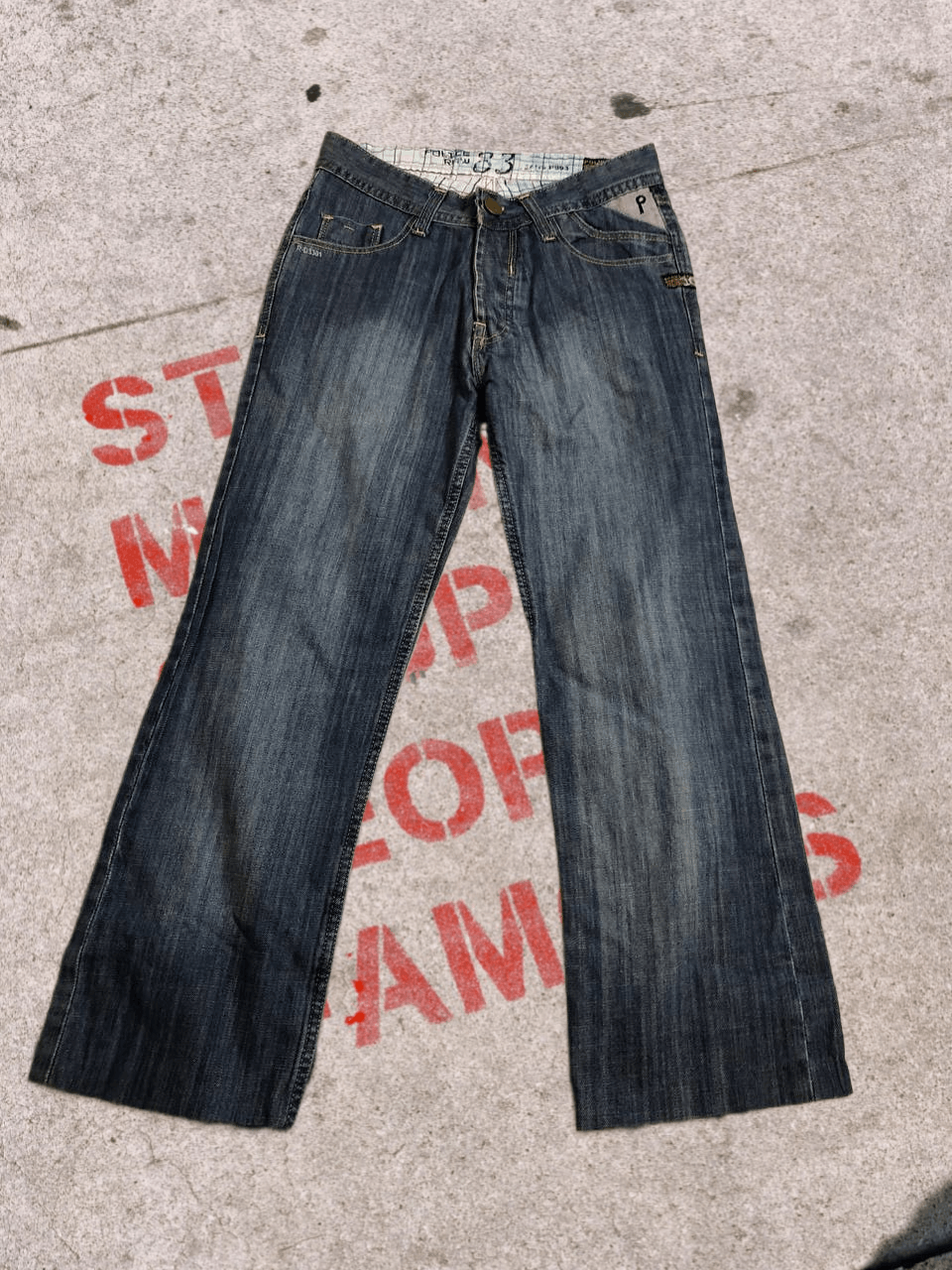 Vintage Police Raw Crazy Crash Dirty jeans Size US 28 / EU 44 - 1 Thumbnail