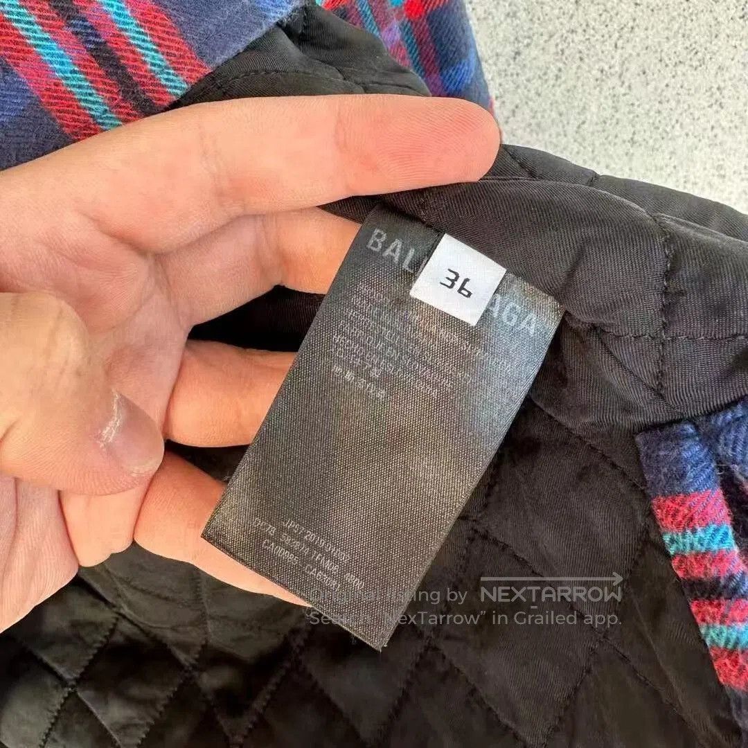 Balenciaga Balenciaga Oversized Plaid Cotton Jacket. Size XS / US 0-2 / IT 36-38 - 2 Thumbnail
