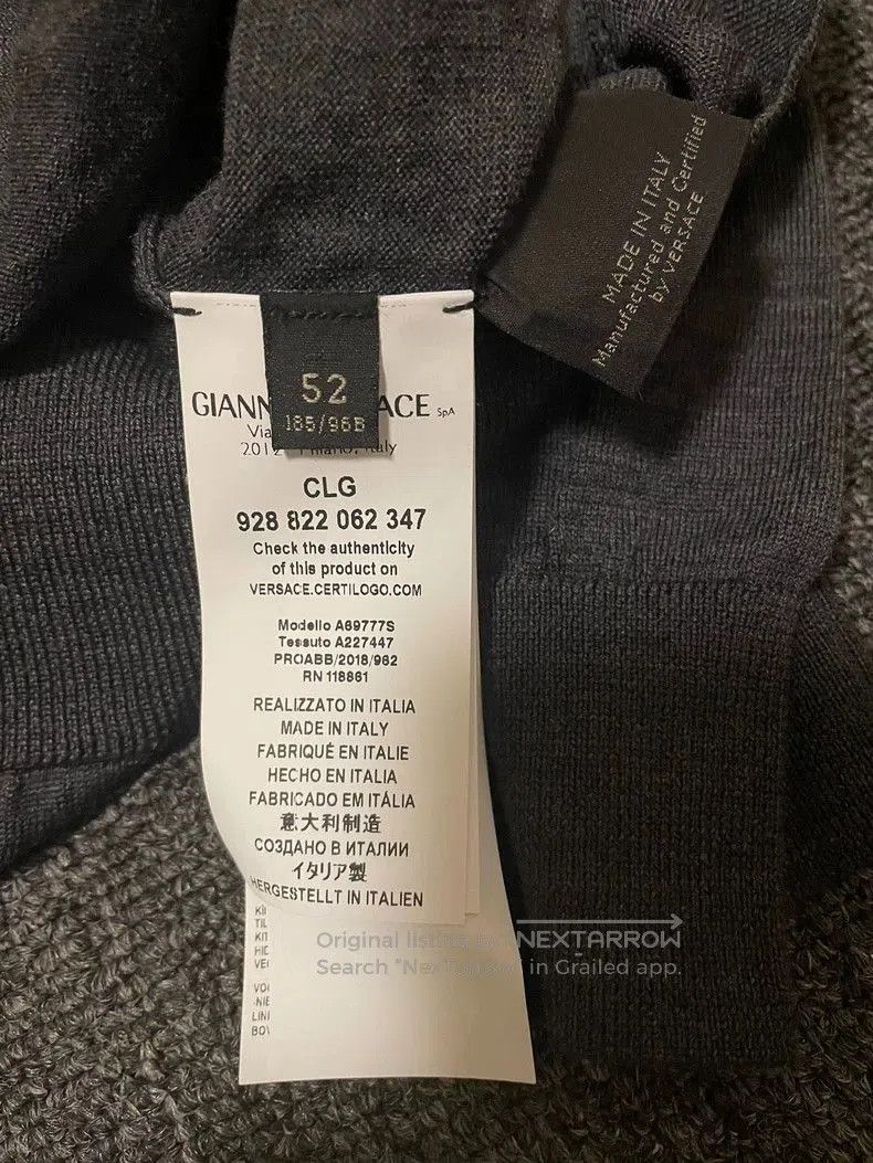 Versace Versace Grey Wool Sweater Pullover. Size US L / EU 52-54 / 3 - 5 Thumbnail