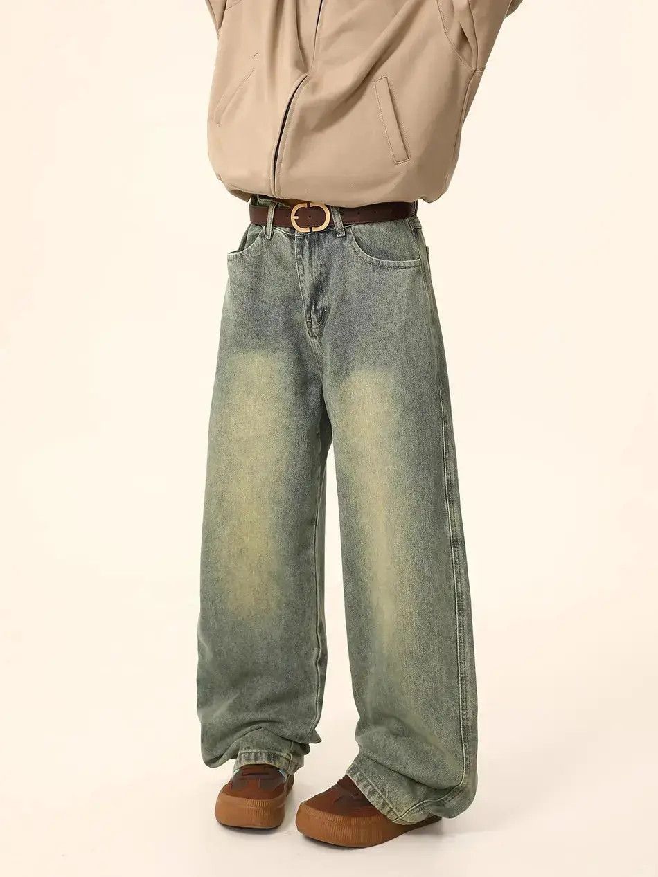 Japanese Brand Retro loose straight leg wide leg jeans Size US 32 / EU 48 - 2 Thumbnail