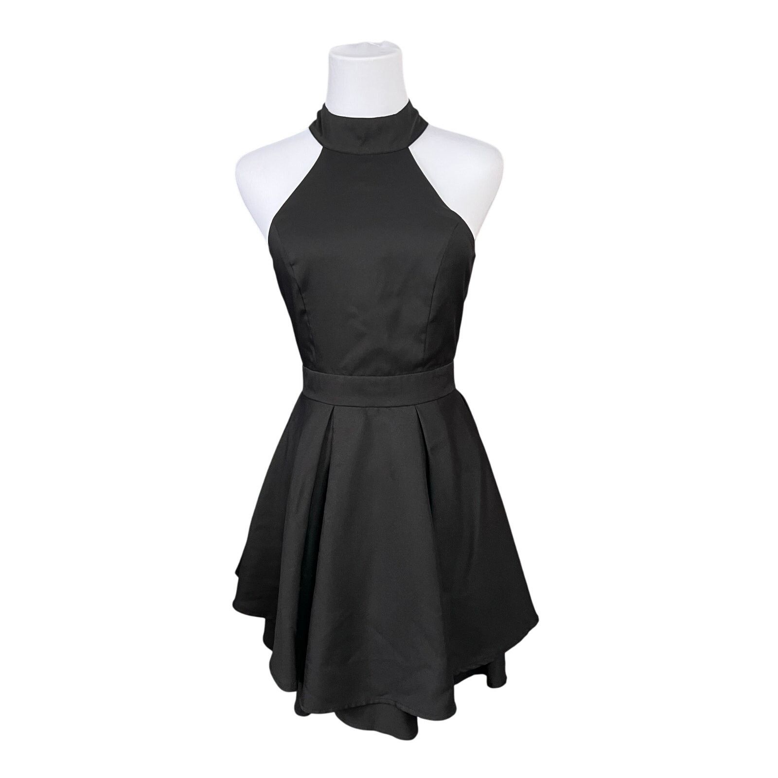 Other Lulu's Rehearsal Skate Dress Double Skirt Black Halter SMALL Size S / US 4 / IT 40 - 2 Thumbnail