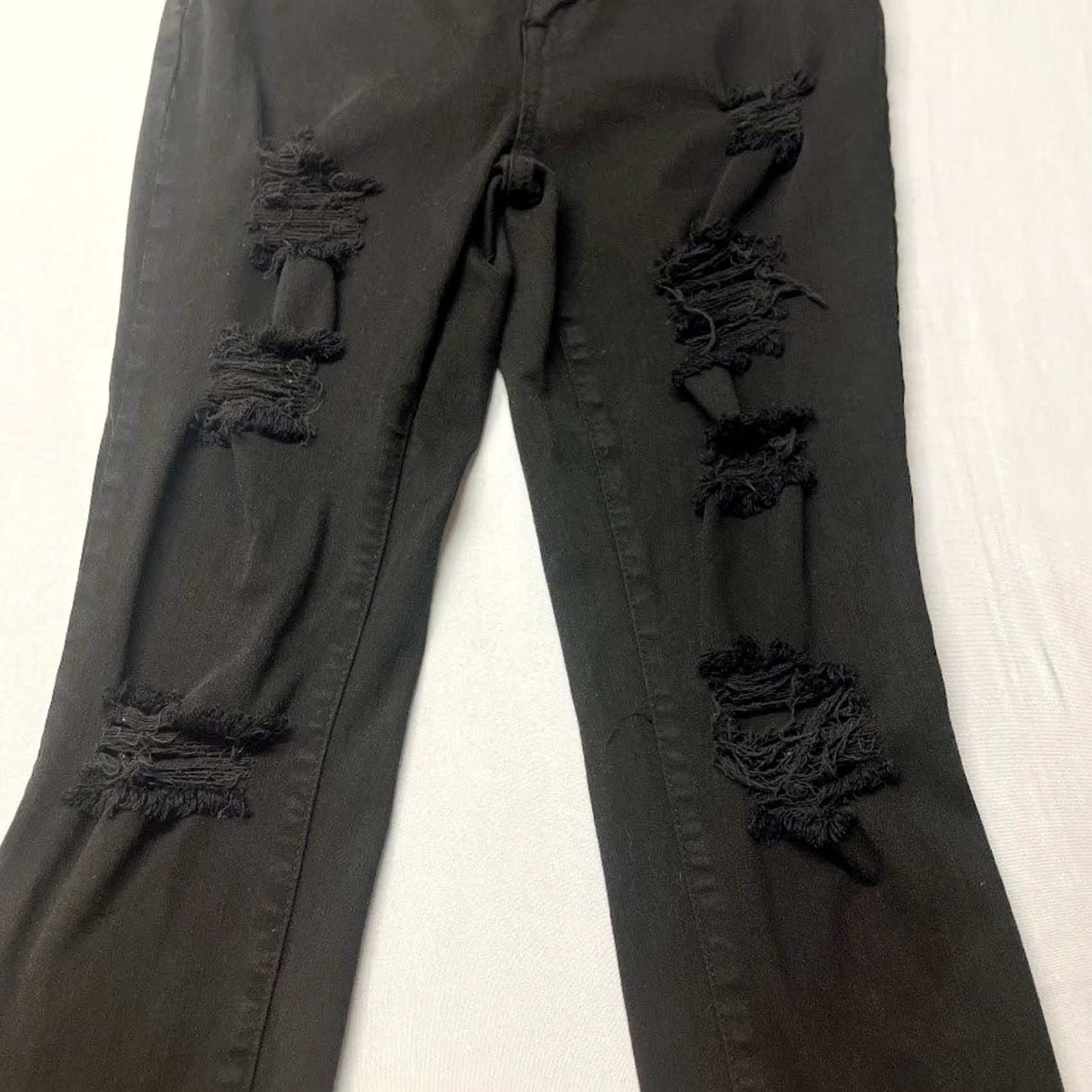 Pacsun Pacsun Mid Rise Jegging Black Distressed Ripped Skinny Jeans Size 26L (26x30) Size 26" / US 2 / IT 38 - 5 Thumbnail