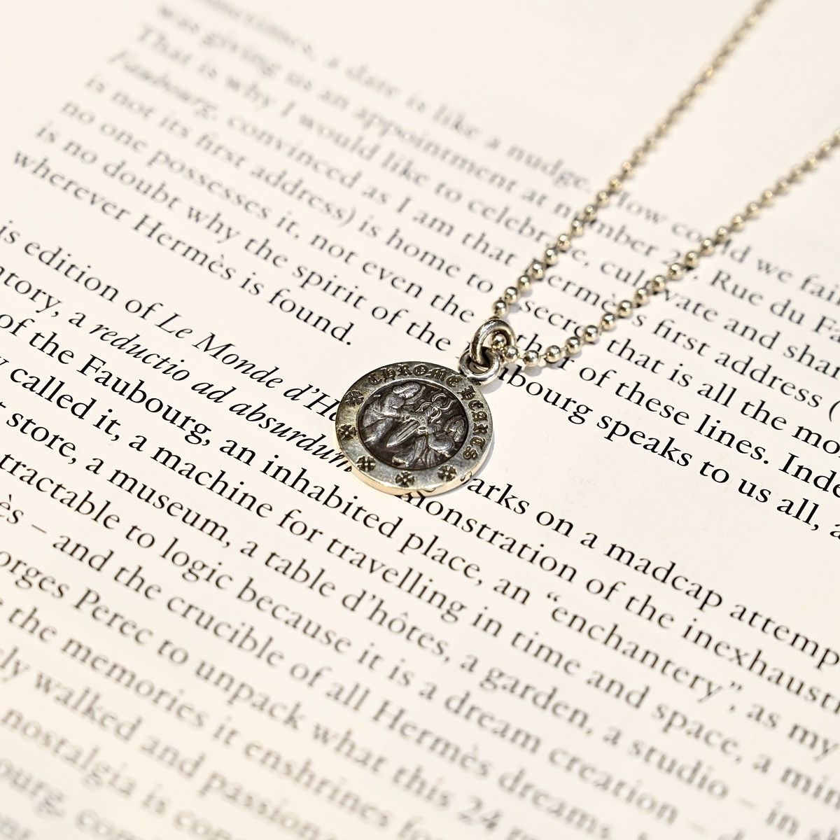 Chrome Hearts CHROME HEARTS ANGEL MEDAL PLUS BALL CHAIN NECKLACE SILVER Size ONE SIZE - 1 Thumbnail