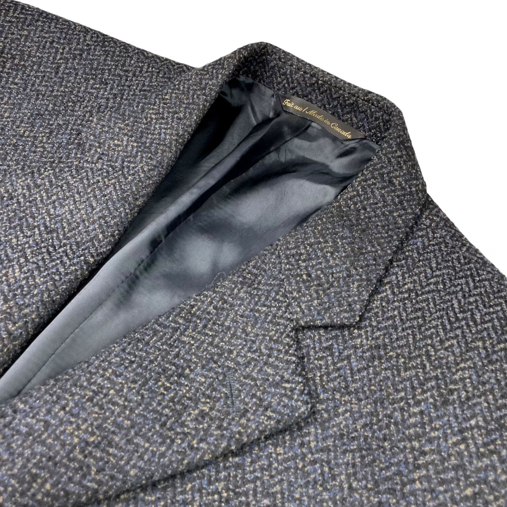 Jack Victor VINTAGE Jack Victor Blazer Men 42R Lanzawood Wool Tweed 3-Button Blue/Black/Tan Notch Lapel Size 42R - 2 Thumbnail