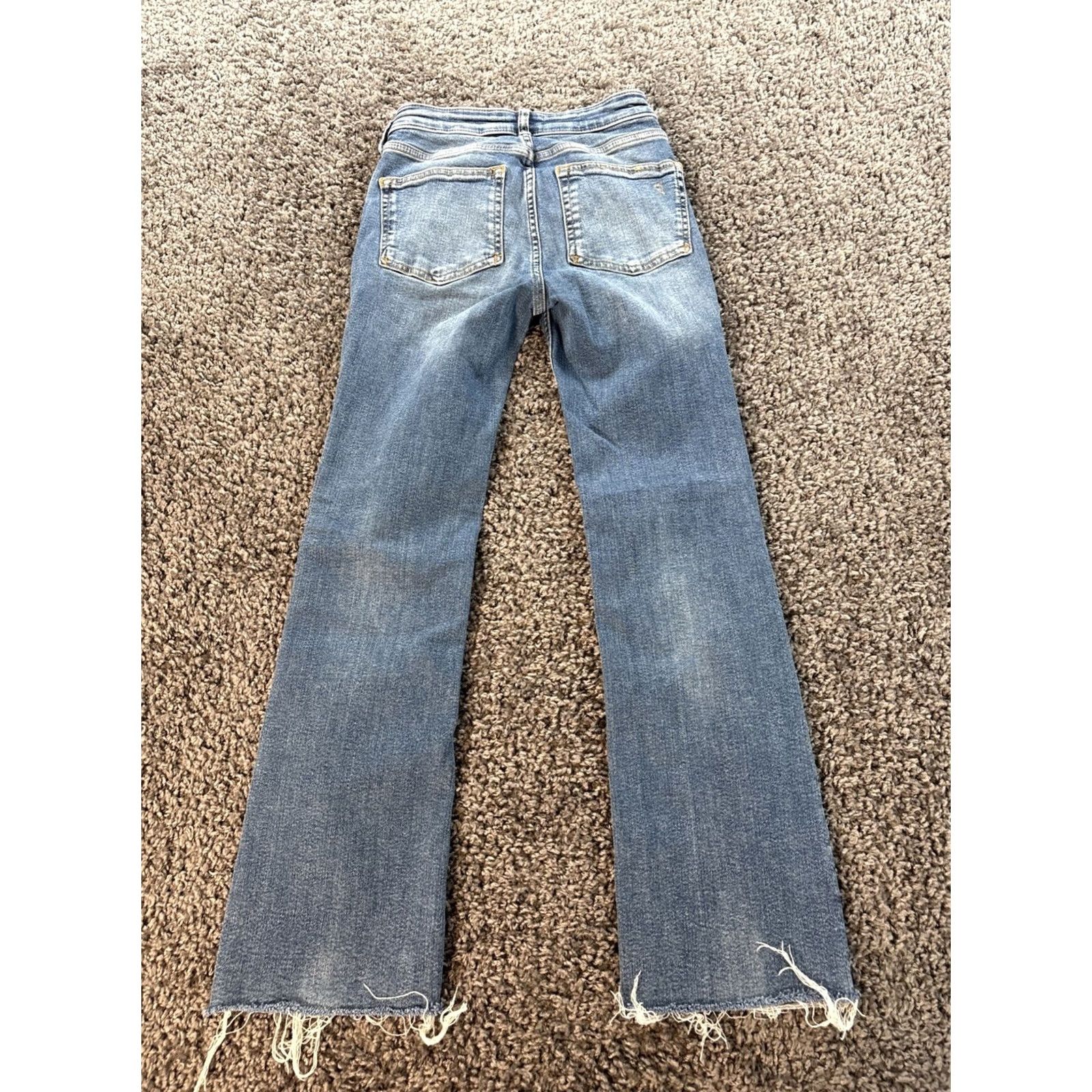 Anthropologie Anthropologie Pilcro Pants Womens 25 Blue Med Wash The Yaya Low Rise Frayed Boot Cropped Flared 90s Bohemian Casual Womens Size 42" / US 20 - 8 Thumbnail