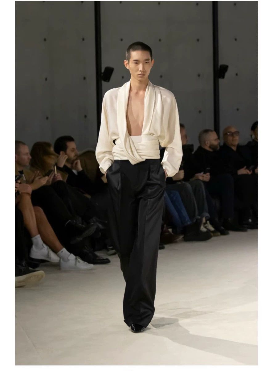 Saint Laurent Paris SLP 23FW Runway Calfskin Water Ripple Bootcut Unisex Size US 28 / EU 44 - 8 Thumbnail