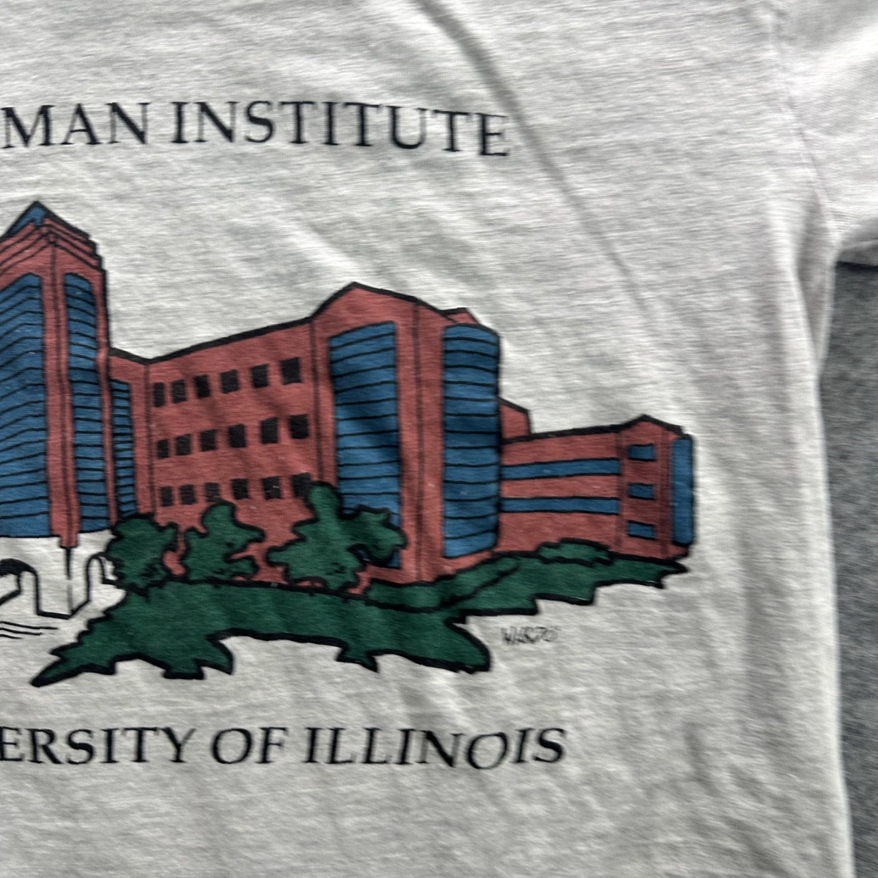 Vintage VINTAGE University of Illinois Shirt Mens Small College 90s Graphic Tee Gray Cotton Short Sleeve Size US S / EU 44-46 / 1 - 6 Thumbnail