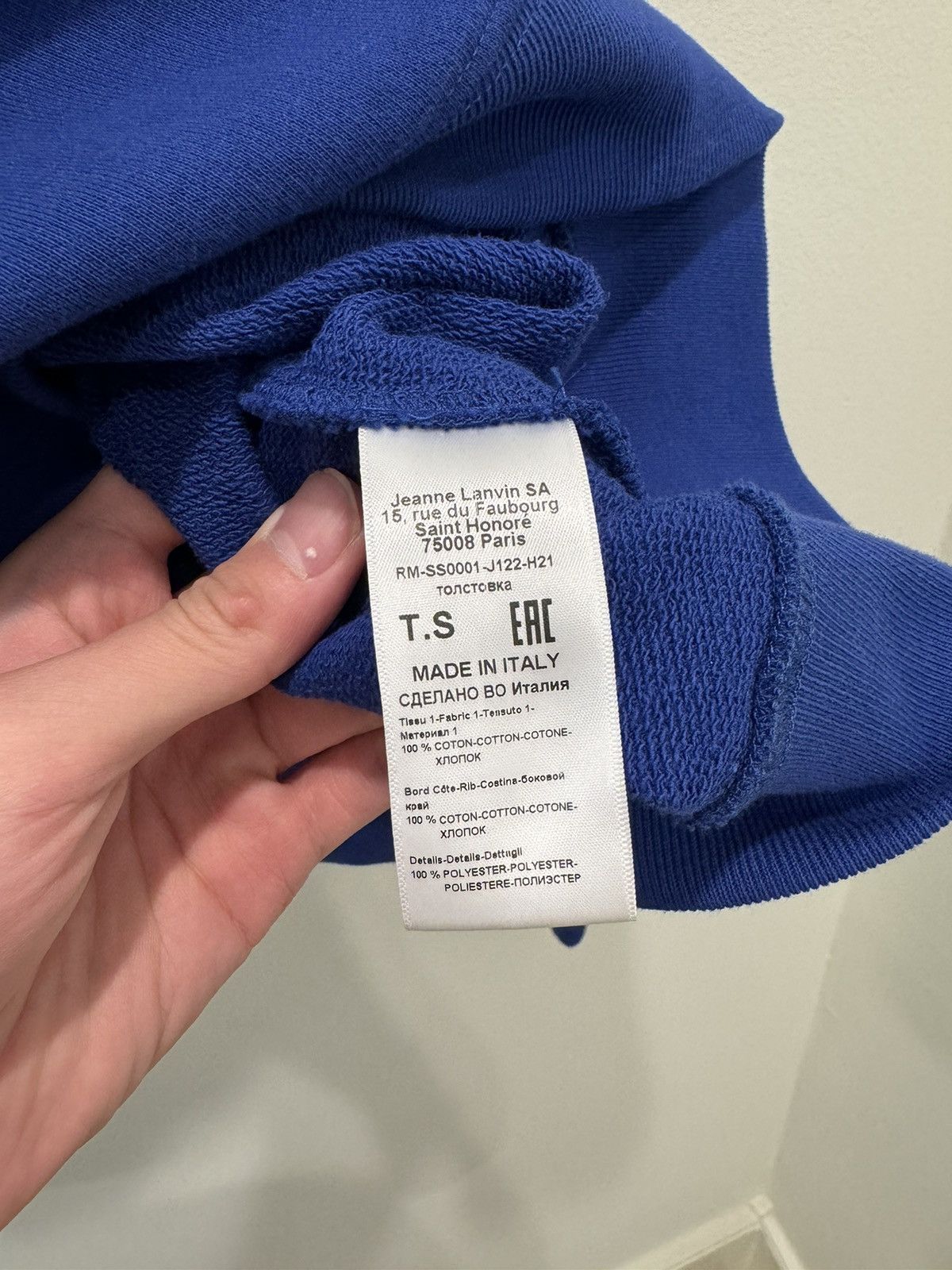 Lanvin FINAL DROP crib lace embroidered logo sweatshirt Klein blue Size US S / EU 44-46 / 1 - 6 Thumbnail