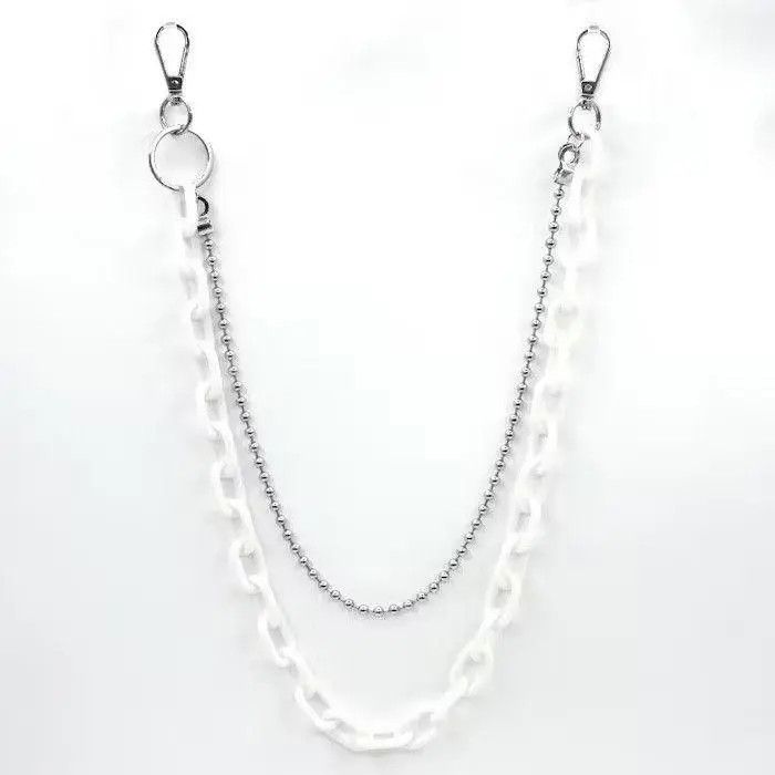Jewelry White Chunky Acrylic Wallet Chain Size ONE SIZE - 2 Thumbnail
