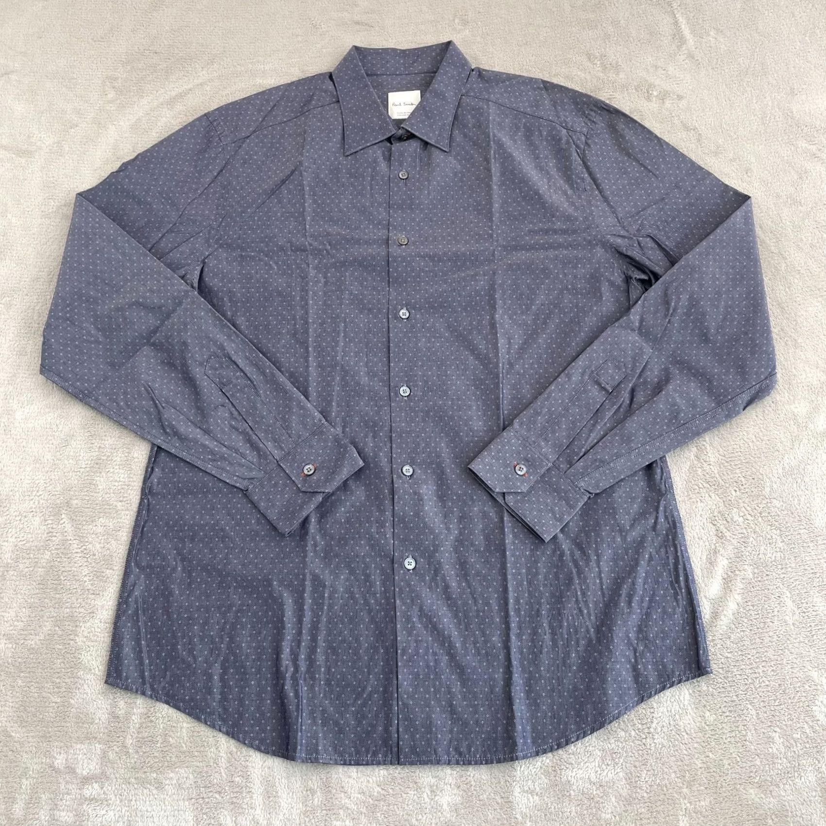 Paul Smith Paul Smith Dress Shirt Men 16.5 42 Geometric Chambray Blue Italy Made NWOT Dress Shirt Mens Regular Size 16.5 Blue Geometric Chambray Italy Paul Smith Size 46R - 3 Thumbnail