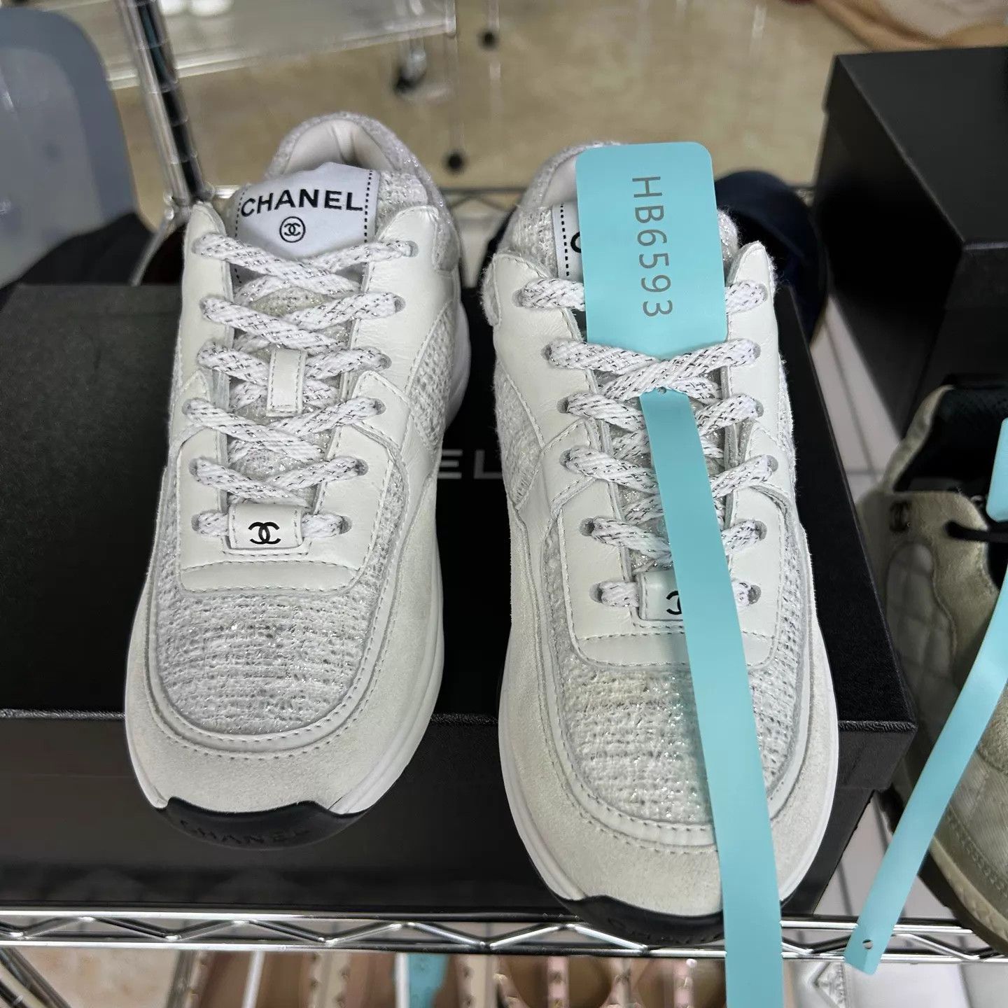 Chanel Chanel Tweed CC Logo Women's Size 35 Sneakers Size US 4.5 / IT 34.5 - 9 Thumbnail