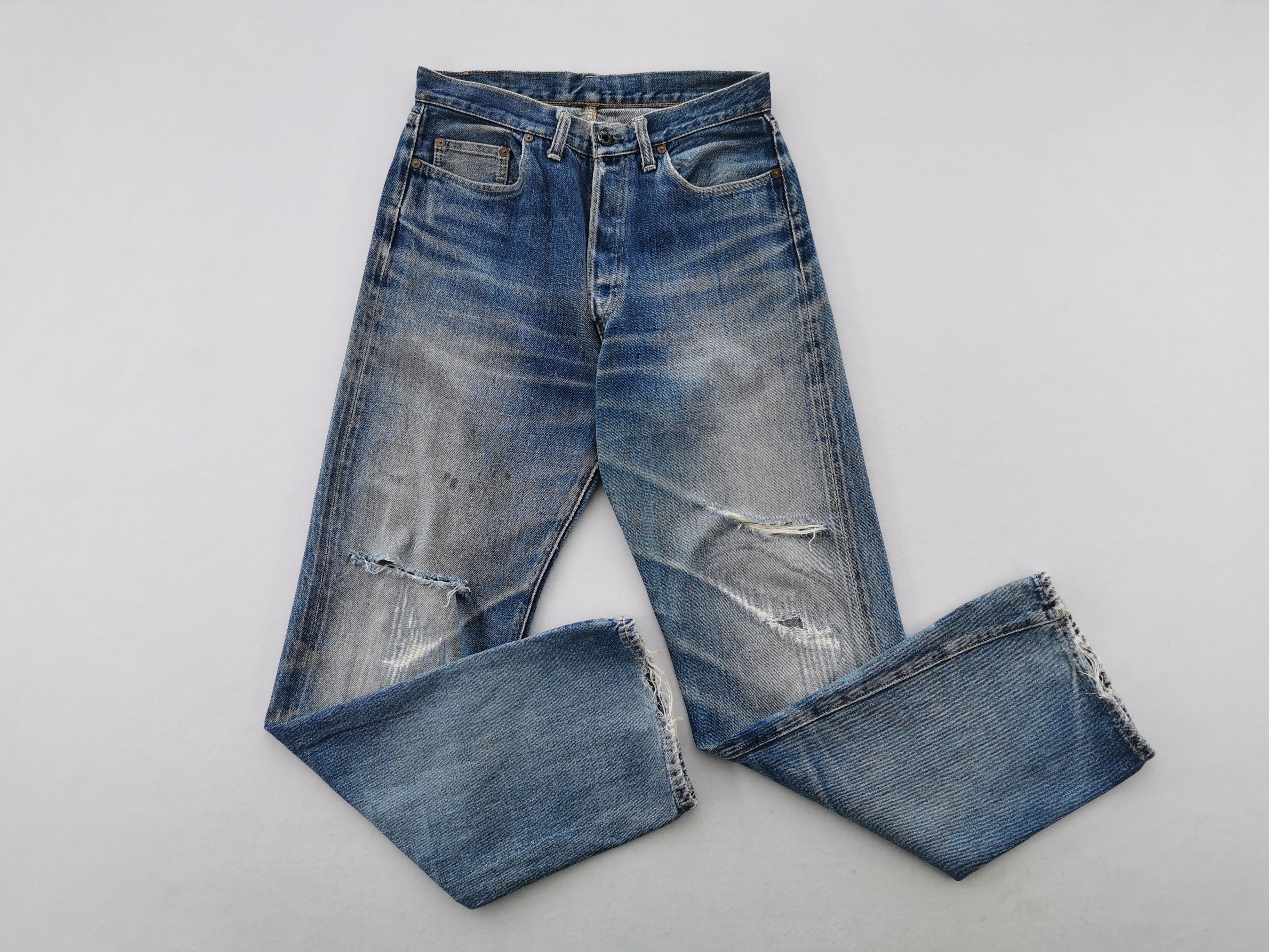 Denime Distressed Vintage Denime Made In Japan Selvedge Denim Size US 30 / EU 46 - 4 Thumbnail