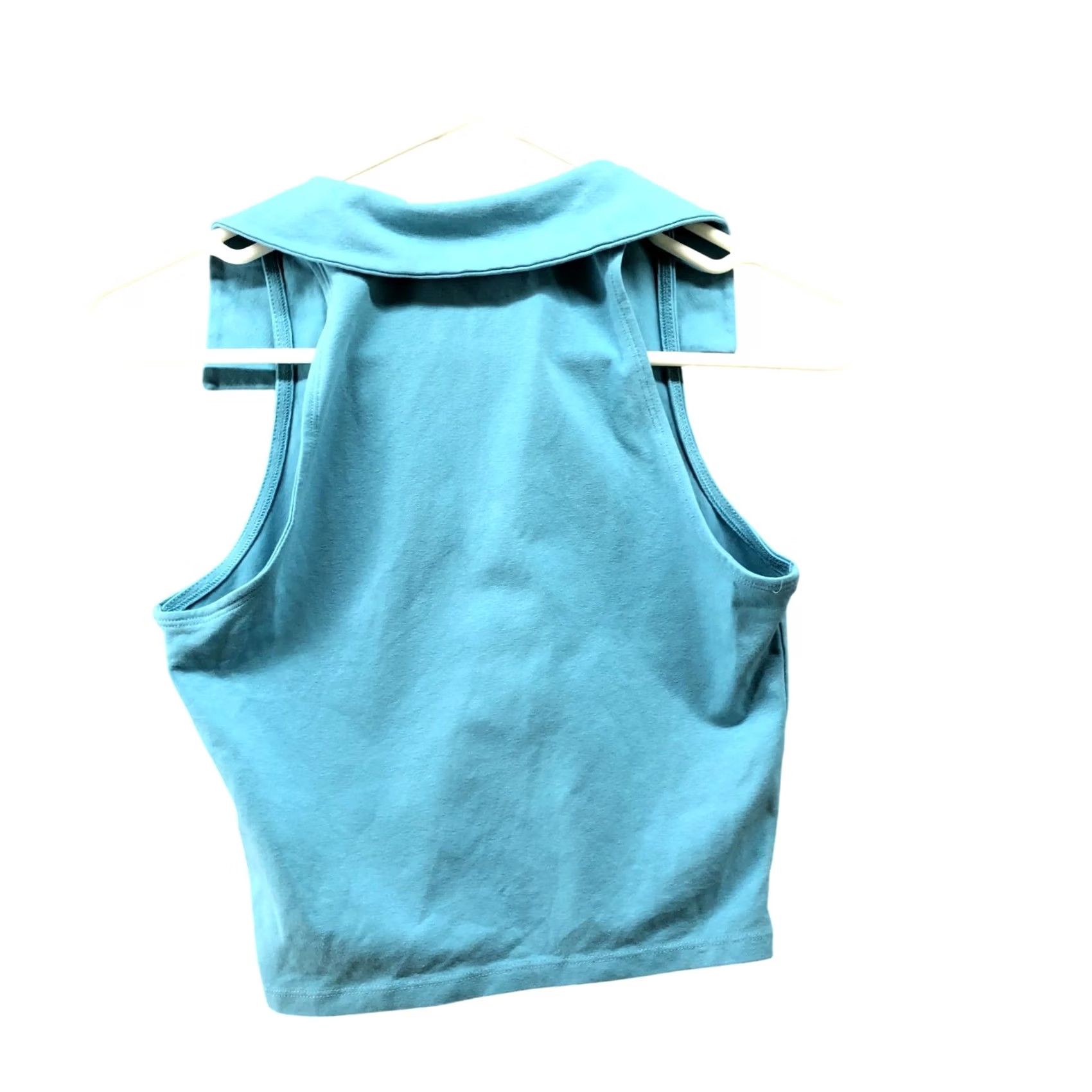 Abercrombie & Fitch Abercrombie & Fitch Soft AF Polo Tank Womens S Blue Cropped Sleeveless Stretch Shirt Polo Tank Casual Summer 90s Womens Size S / US 4 / IT 40 - 2 Thumbnail