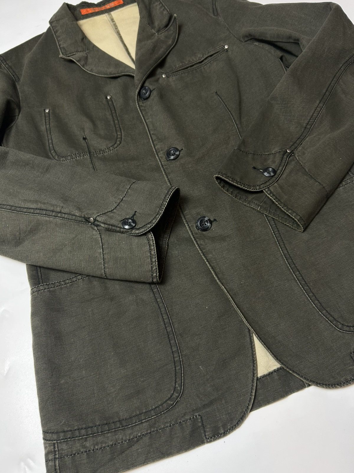 Japanese Brand × Vintage SPIN ARMY GREEN WORK JACKET Size US L / EU 52-54 / 3 - 3 Thumbnail