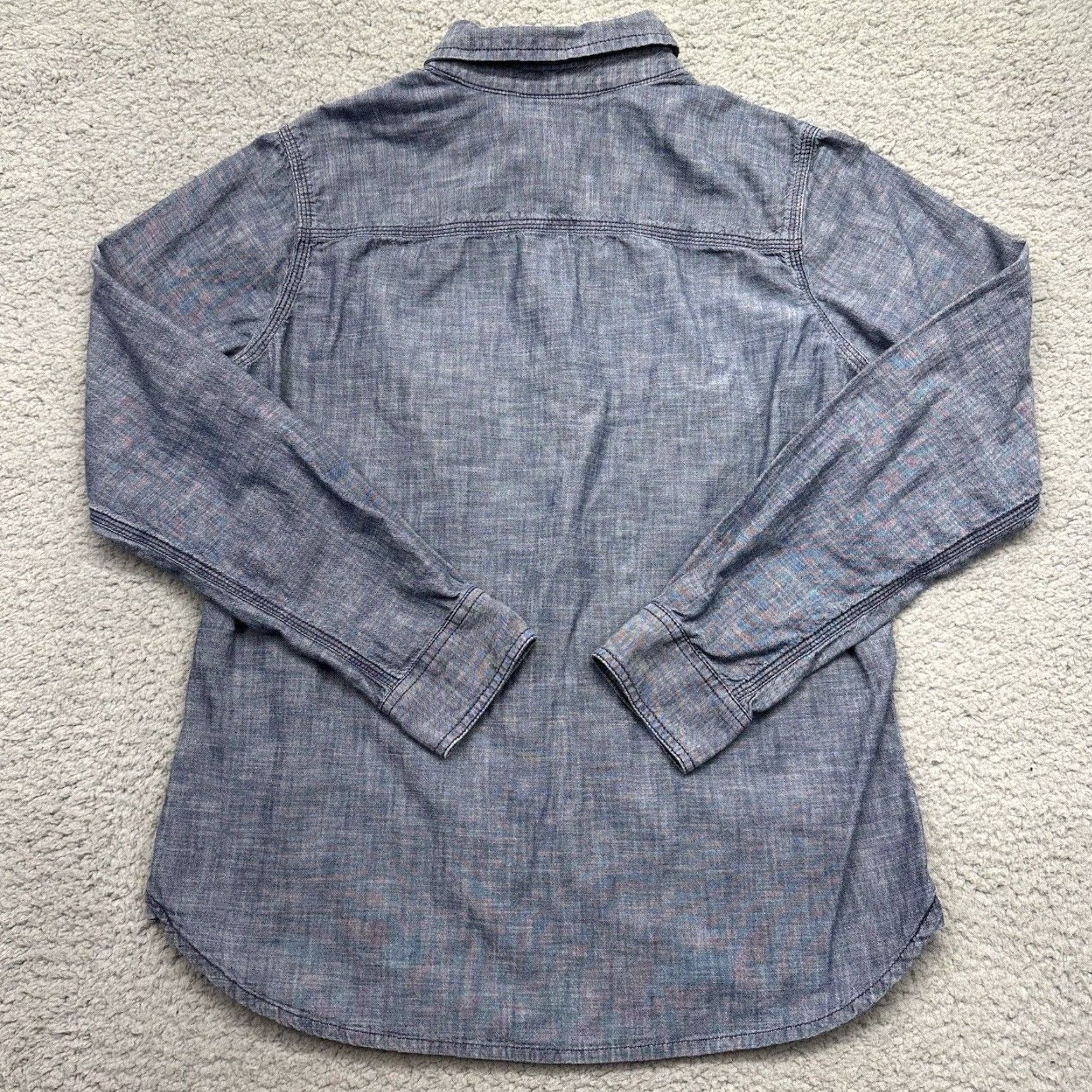Carhartt Carhartt Shirt Women M Milam Blue Button Down Long Sleeve RelaxedFit 102073-402 Size M / US 6-8 / IT 42-44 - 2 Thumbnail