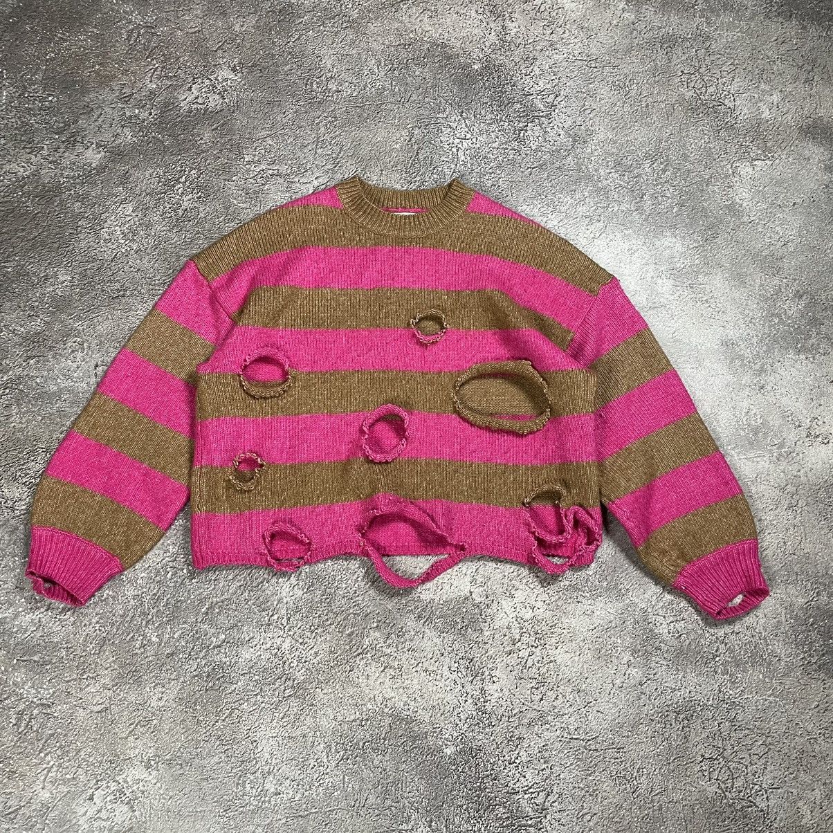 Vintage Vintage Y2K Distressed Mohair Sweater Grunge Pink Baggy M Size US M / EU 48-50 / 2 - 1 Thumbnail