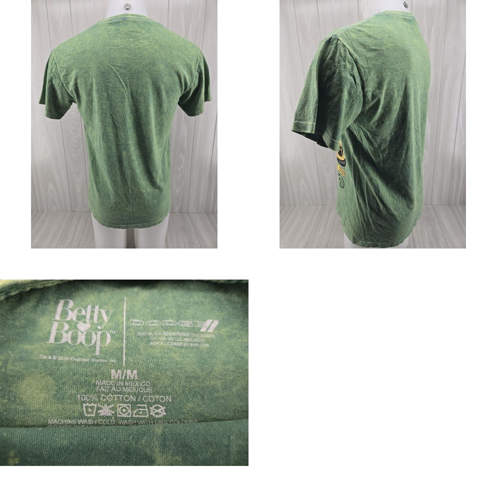 Vintage Betty Boop Dodge SRT Graphic T-Shirt Adult Medium Washed Green Cotton Size US M / EU 48-50 / 2 - 8 Thumbnail