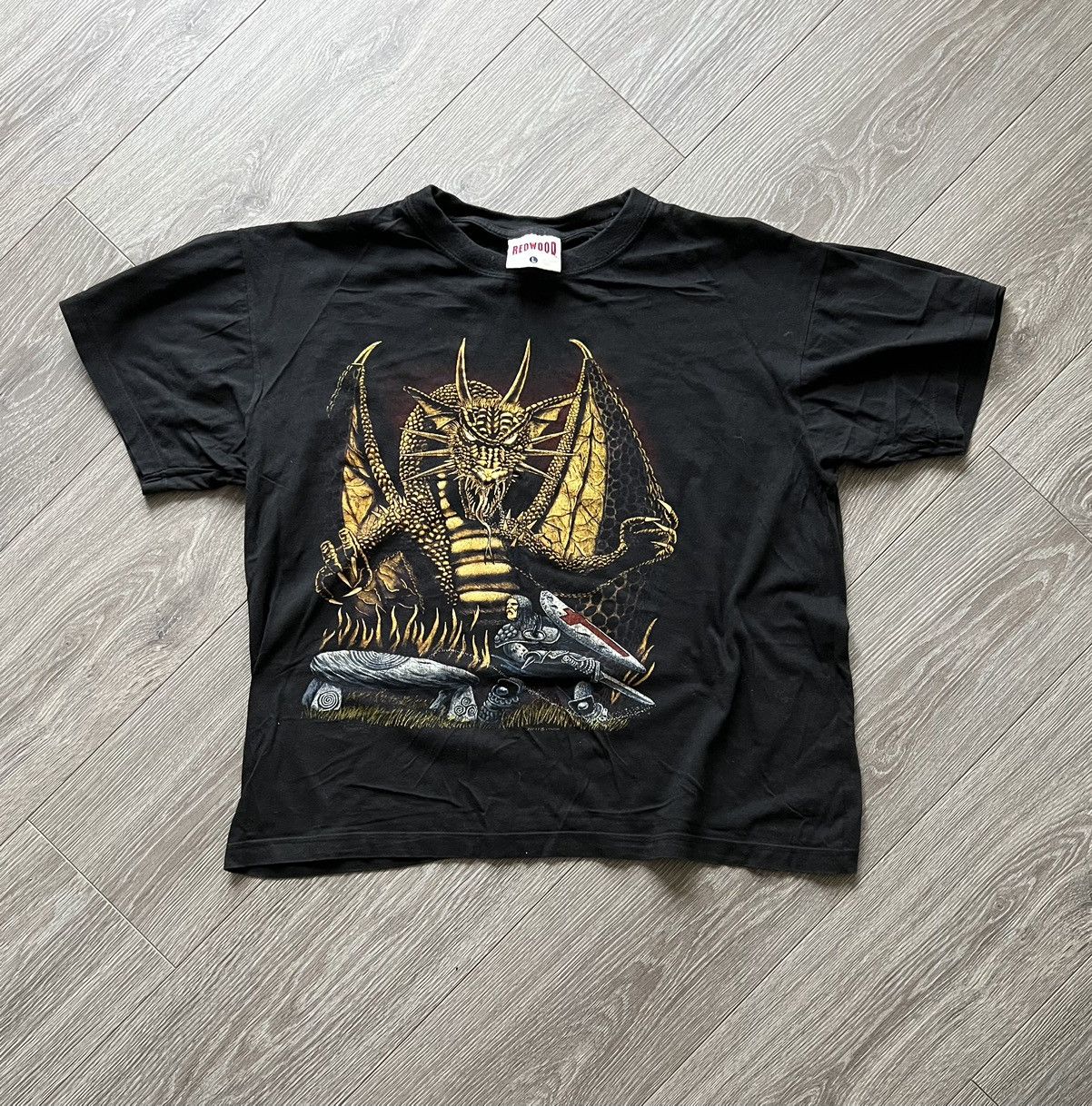 Band Tees × Vintage Vintage 💥 Dragon Medieval Faded T Shirt Size US L / EU 52-54 / 3 - 1 Thumbnail