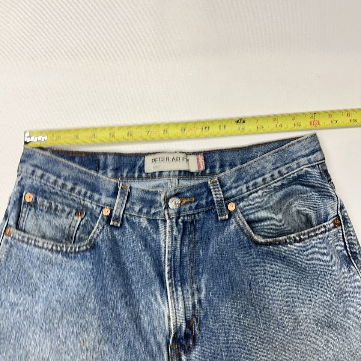 Levi's × Vintage Levis 505 Jeans Blue Straight Regular Fit Distressed Baggy Size US 33 - 20 Thumbnail