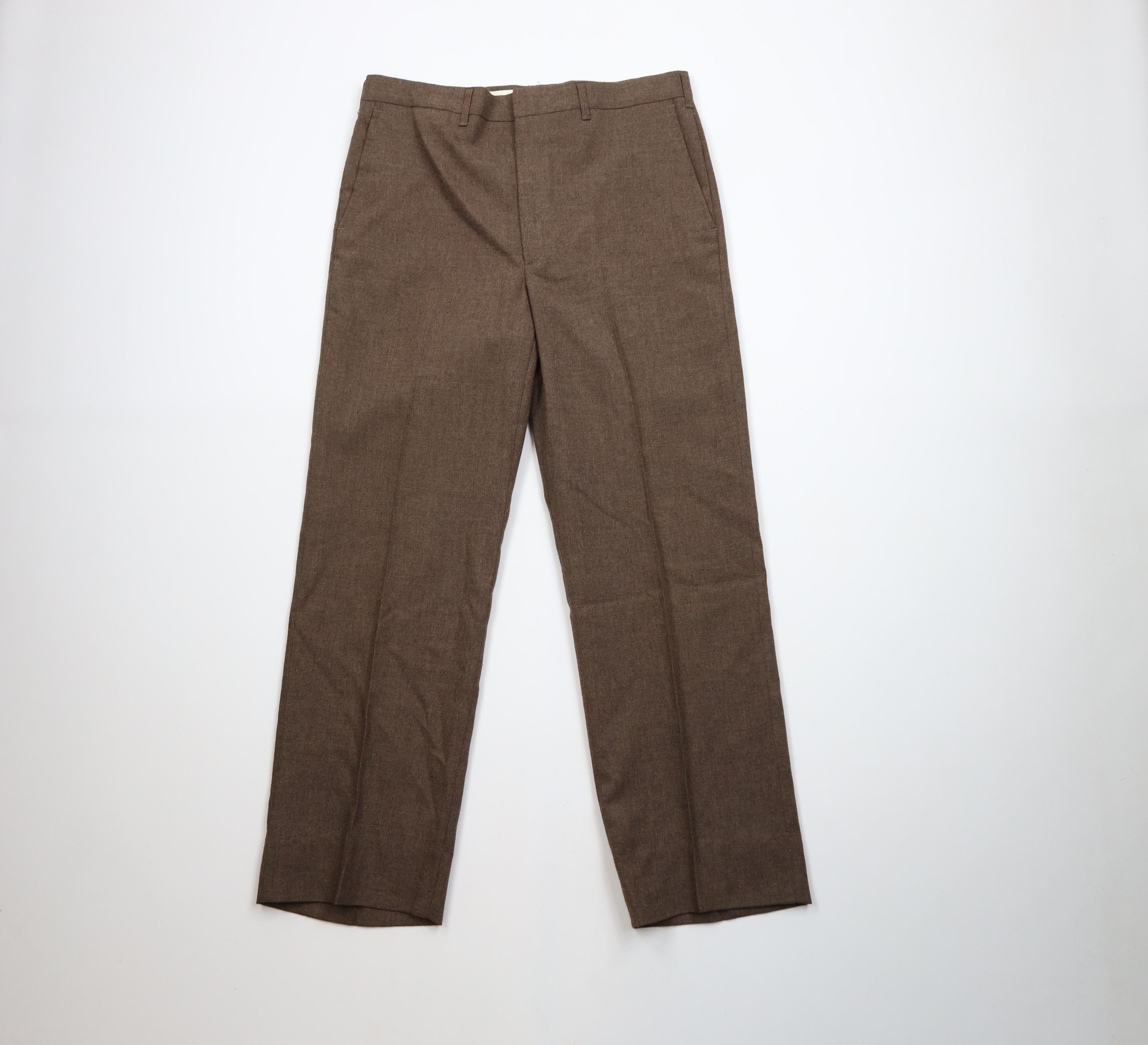 Vintage Vintage 70s Streetwear Flared Wide Leg Chino Pants Brown USA Size US 34 / EU 50 - 1 Thumbnail