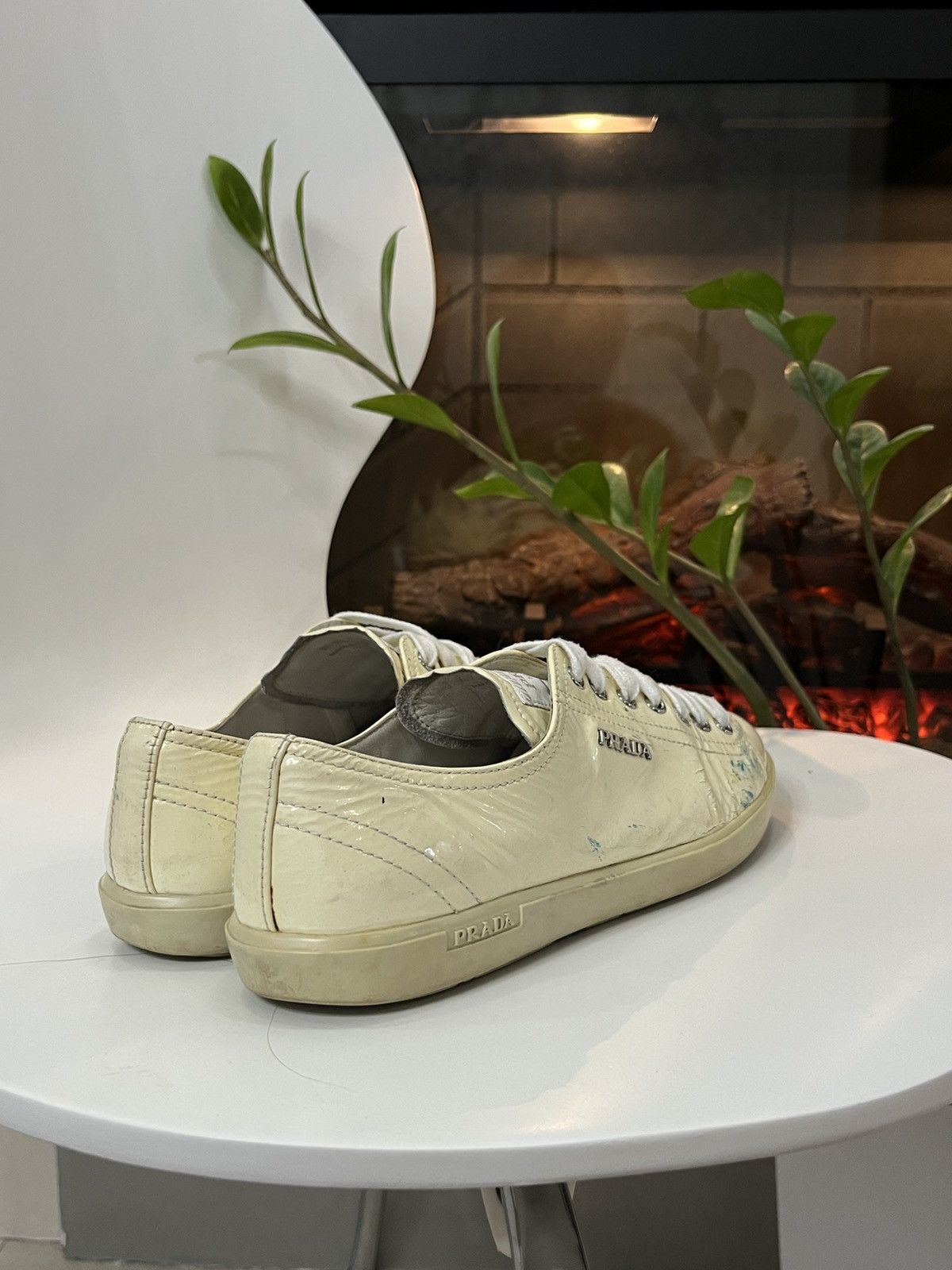 Prada 🔥00's Prada Americas Cup Painted Thrashed Vintage Sneakers Size US 6.5 / EU 39-40 - 8 Thumbnail