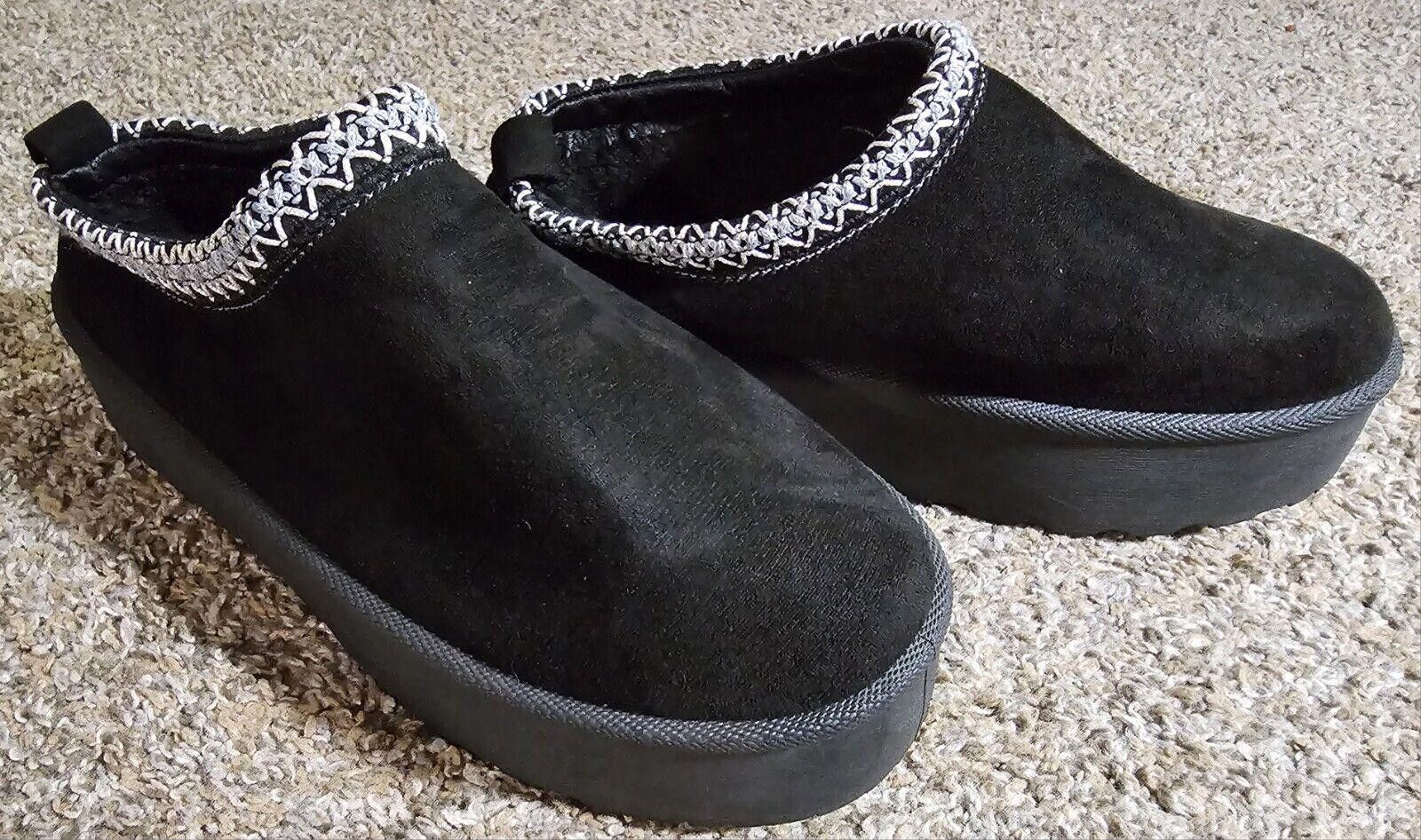 Designer SHELN EUR40 black clog Platform slides Size US 7 / IT 37 - 1 Thumbnail