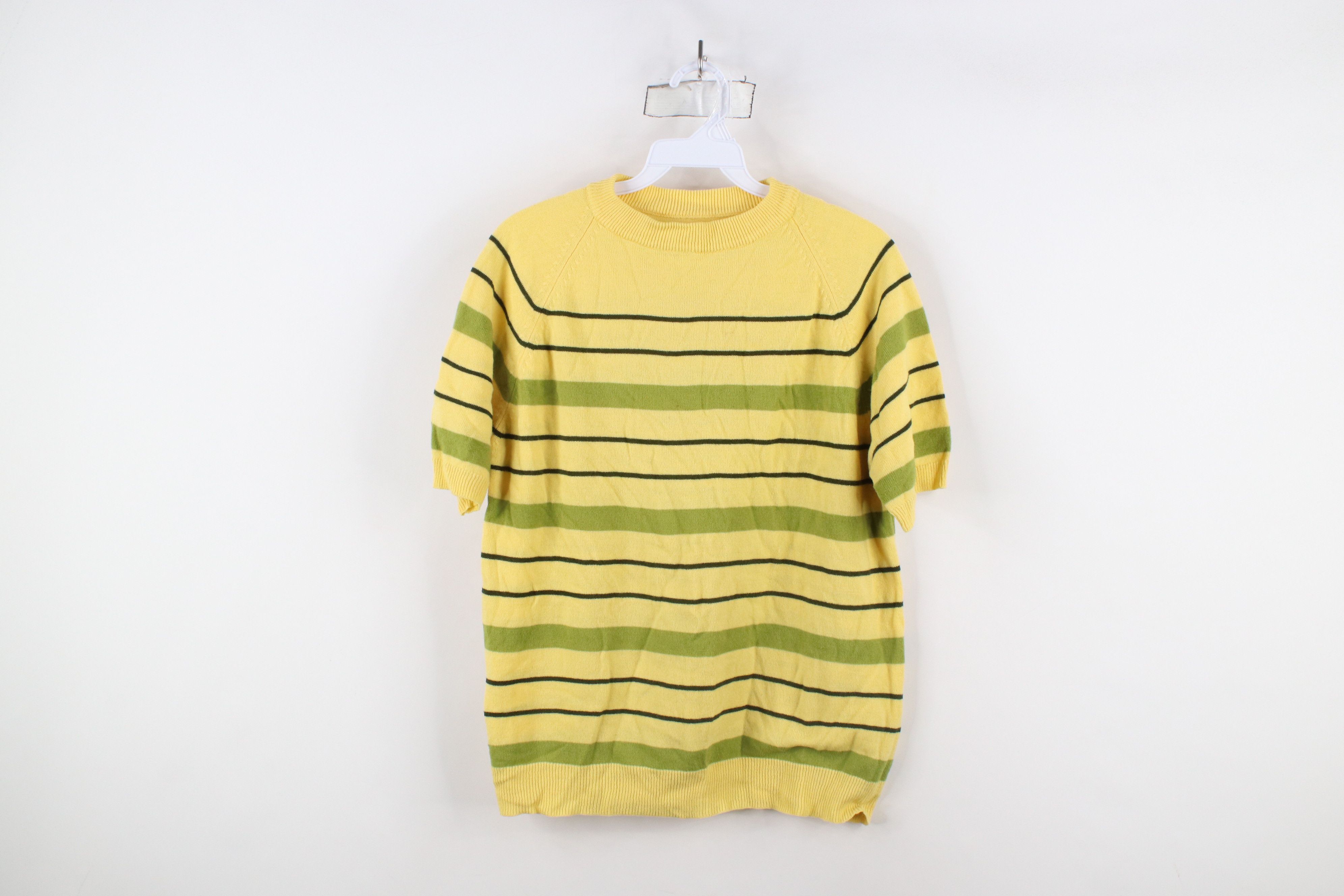 Vintage Vintage 60s 70s Streetwear Block Short Sleeve Knit Sweater Size M / US 6-8 / IT 42-44 - 1 Thumbnail