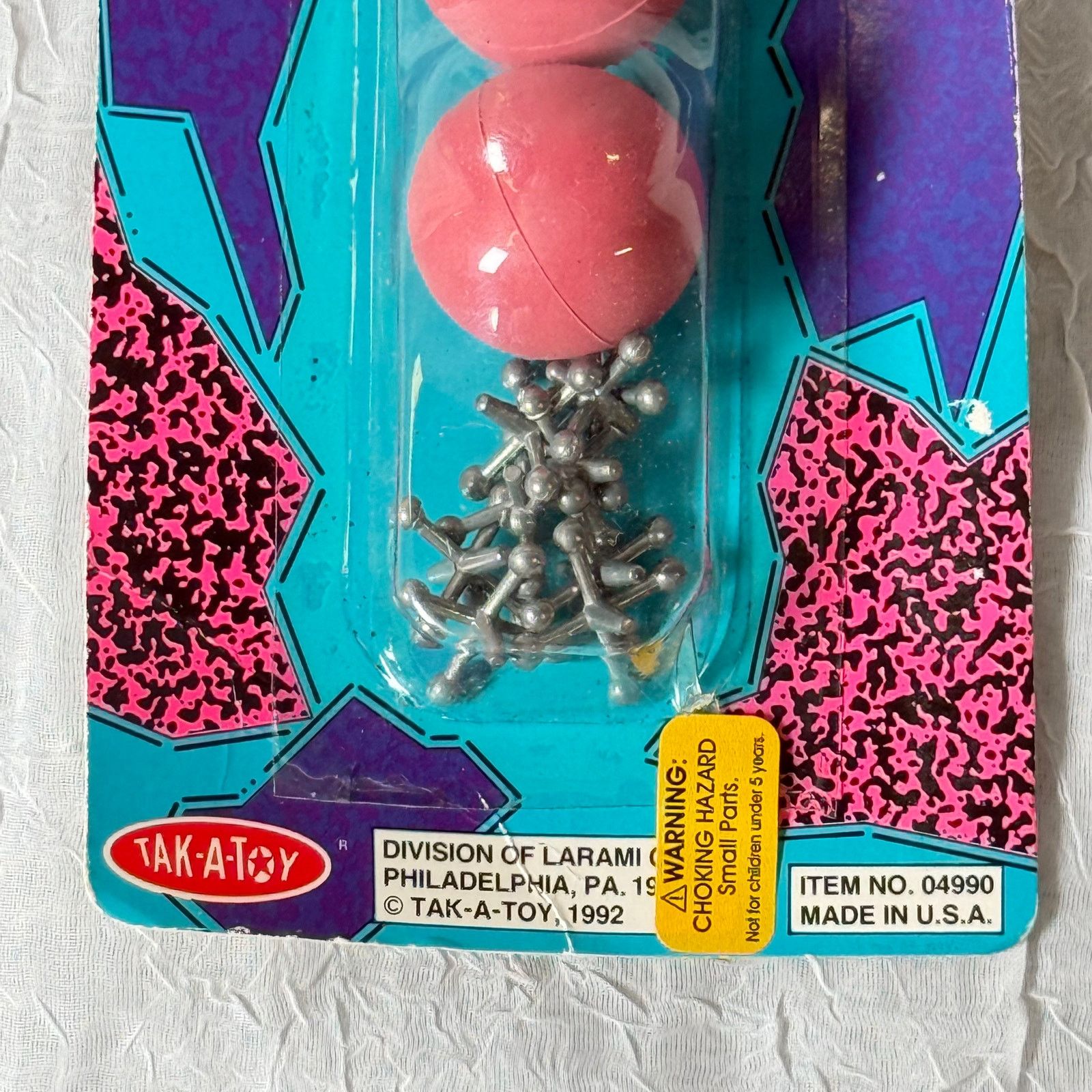 Vintage Rare 1992 Tak-A-Toy Deluxe Jacks Game Neon 90s Retro Toy NOS Size ONE SIZE - 3 Thumbnail