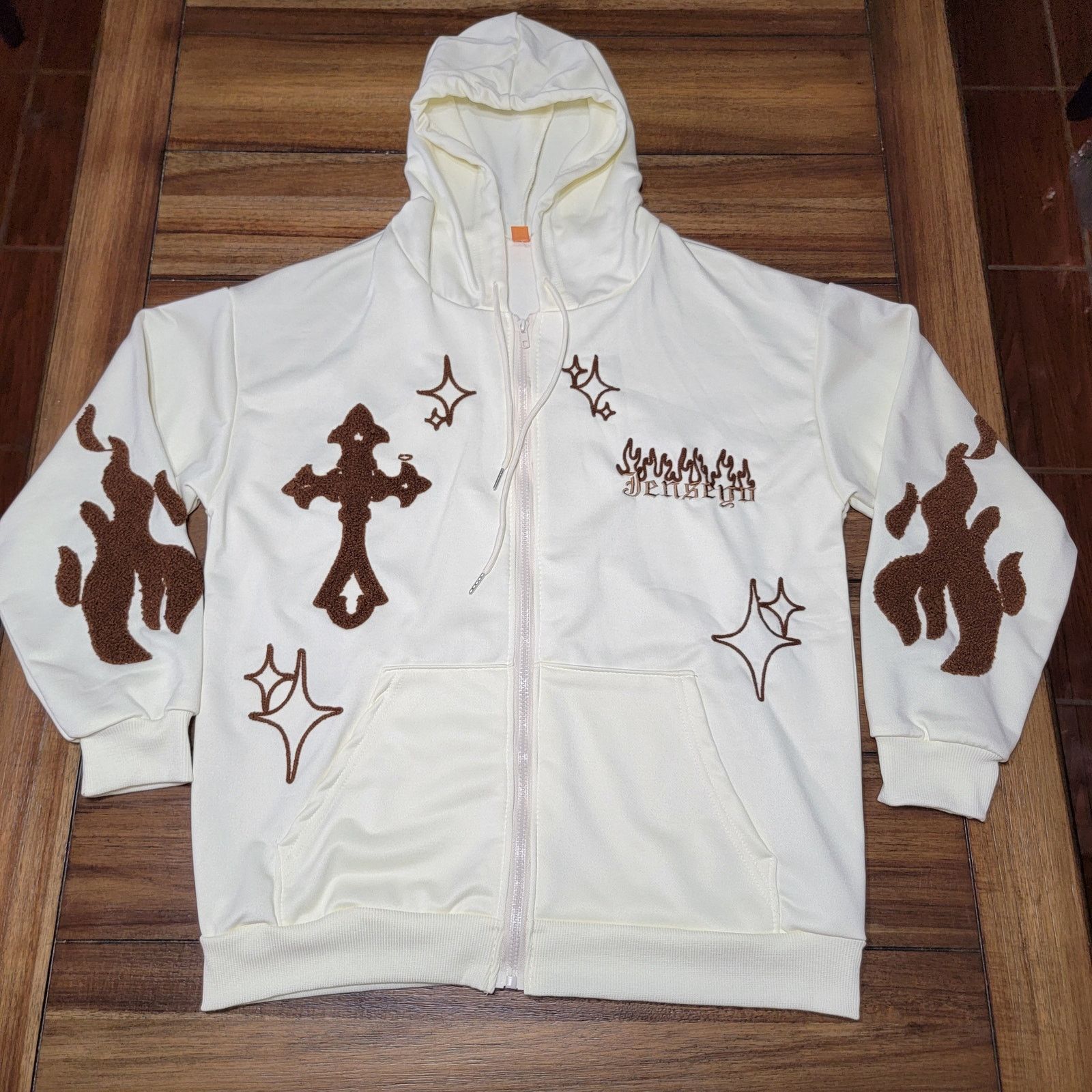 Other Fashion Hooded Full Zip Jacket w/ Crosses "Jenseyo" - Lg Size US L / EU 52-54 / 3 - 1 Thumbnail