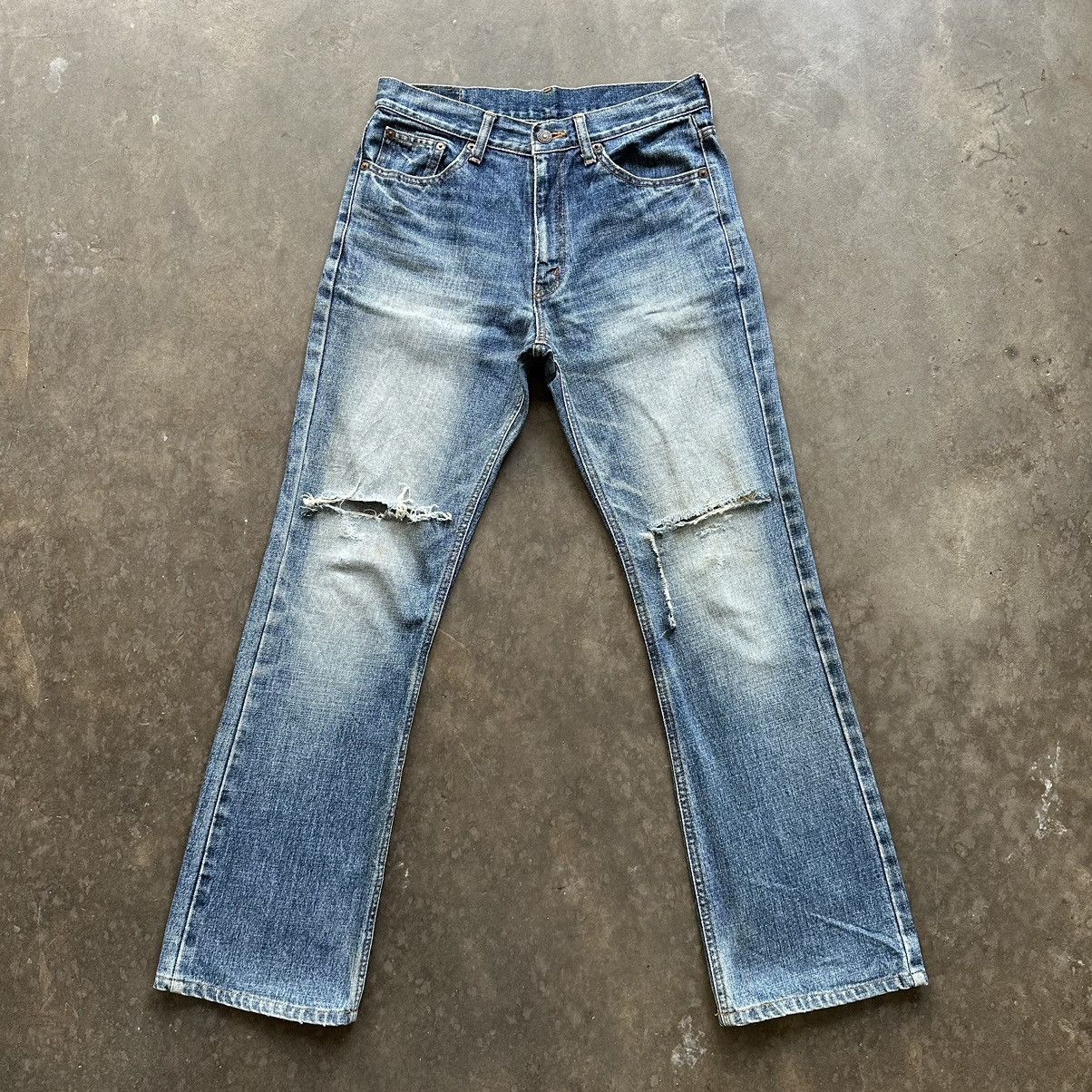Japanese Brand × Jean × Vintage Vintage Japanese Distressed Bootcut Faded Denim Jean Pant Size US 30 / EU 46 - 1 Thumbnail