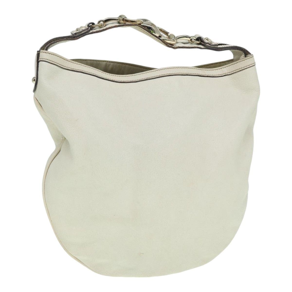 Gucci GUCCI Horsebit Shoulder Bag Leather Beige Gold Size ONE SIZE - 1 Thumbnail