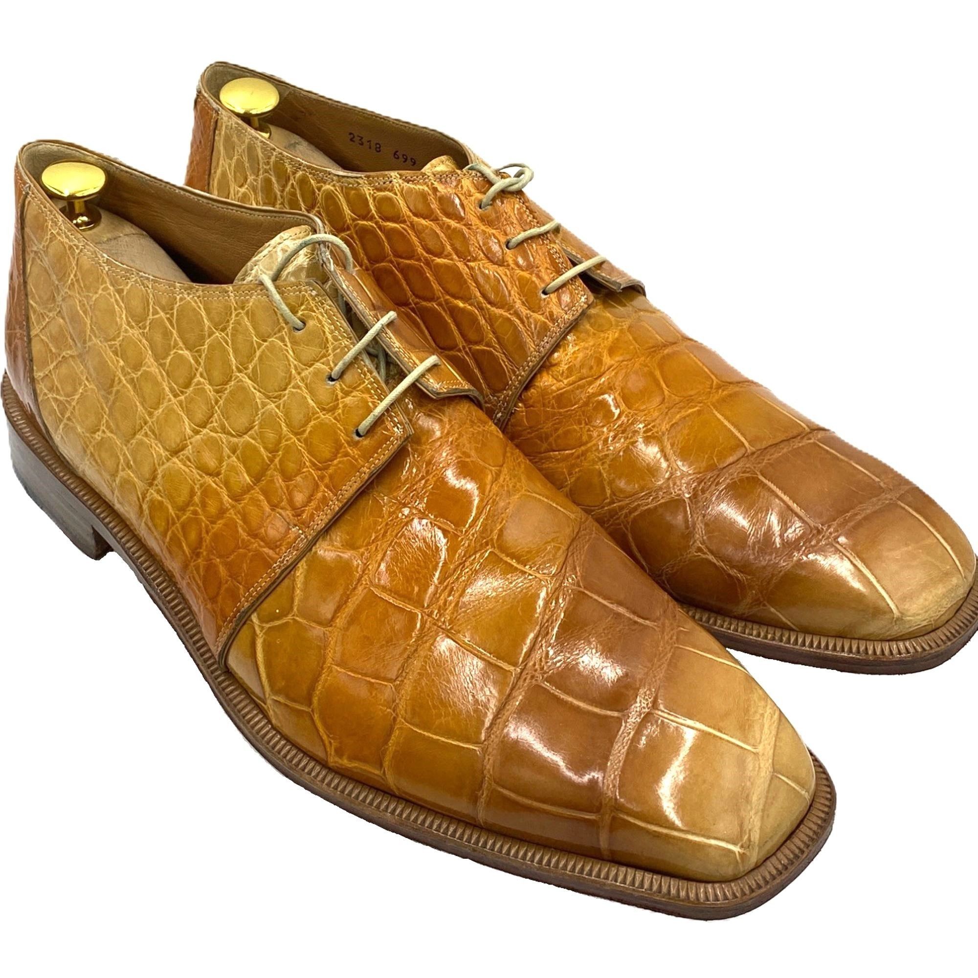 Mauri Vintage Mauri Exotic Full Alligator Men 14 Italian Tan Brown Size US 14 / EU 47 - 4 Thumbnail