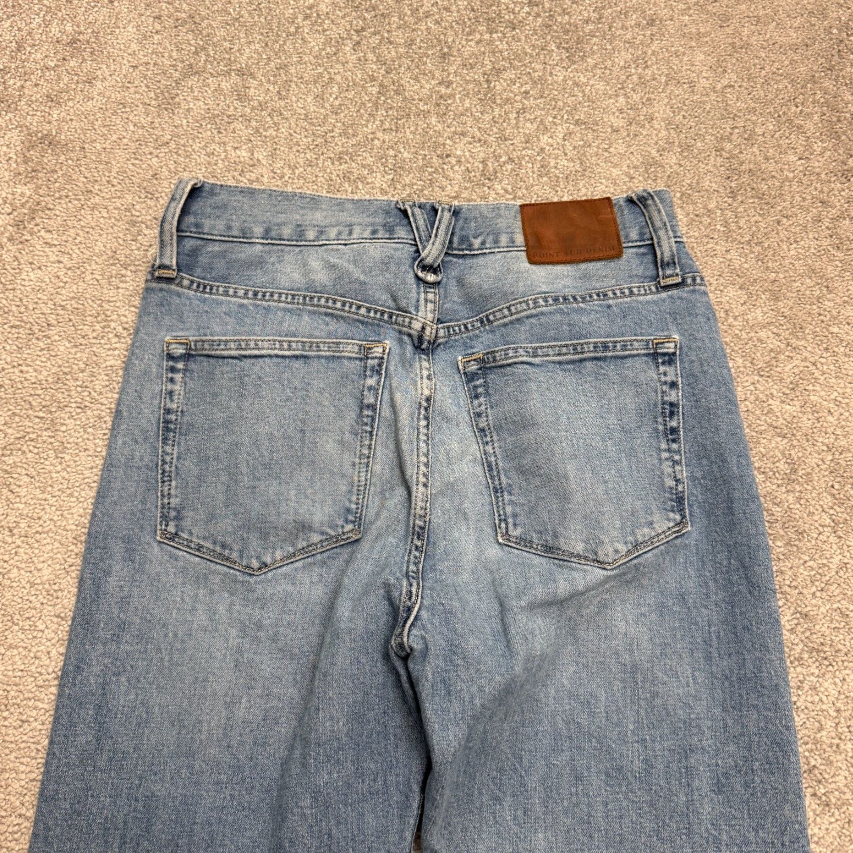 J.Crew J.CREW Point Sur Slim Boy Straight High Rise Denim Jeans Womens 24 Blue Raw Hem Size 42" / US 20 - 4 Thumbnail